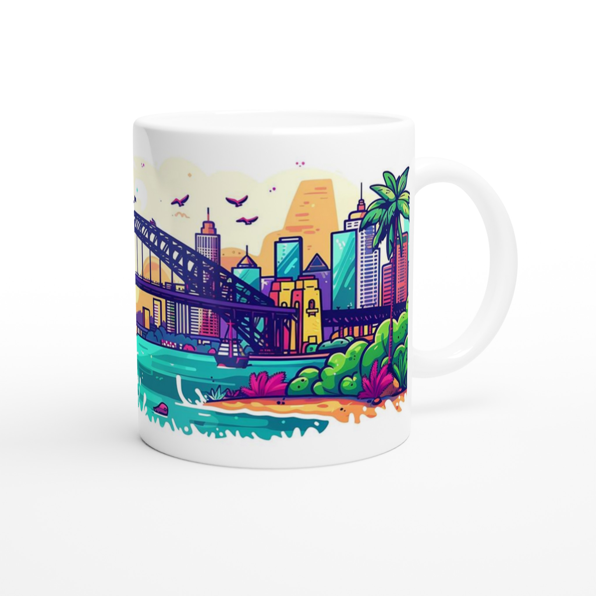 Sydney Harbor Pop Art Keramisk Mugg – Färgglad Resemugg i Valfri Färg 9 d3293697-2a4d-48ae-9126-9533bc11674e