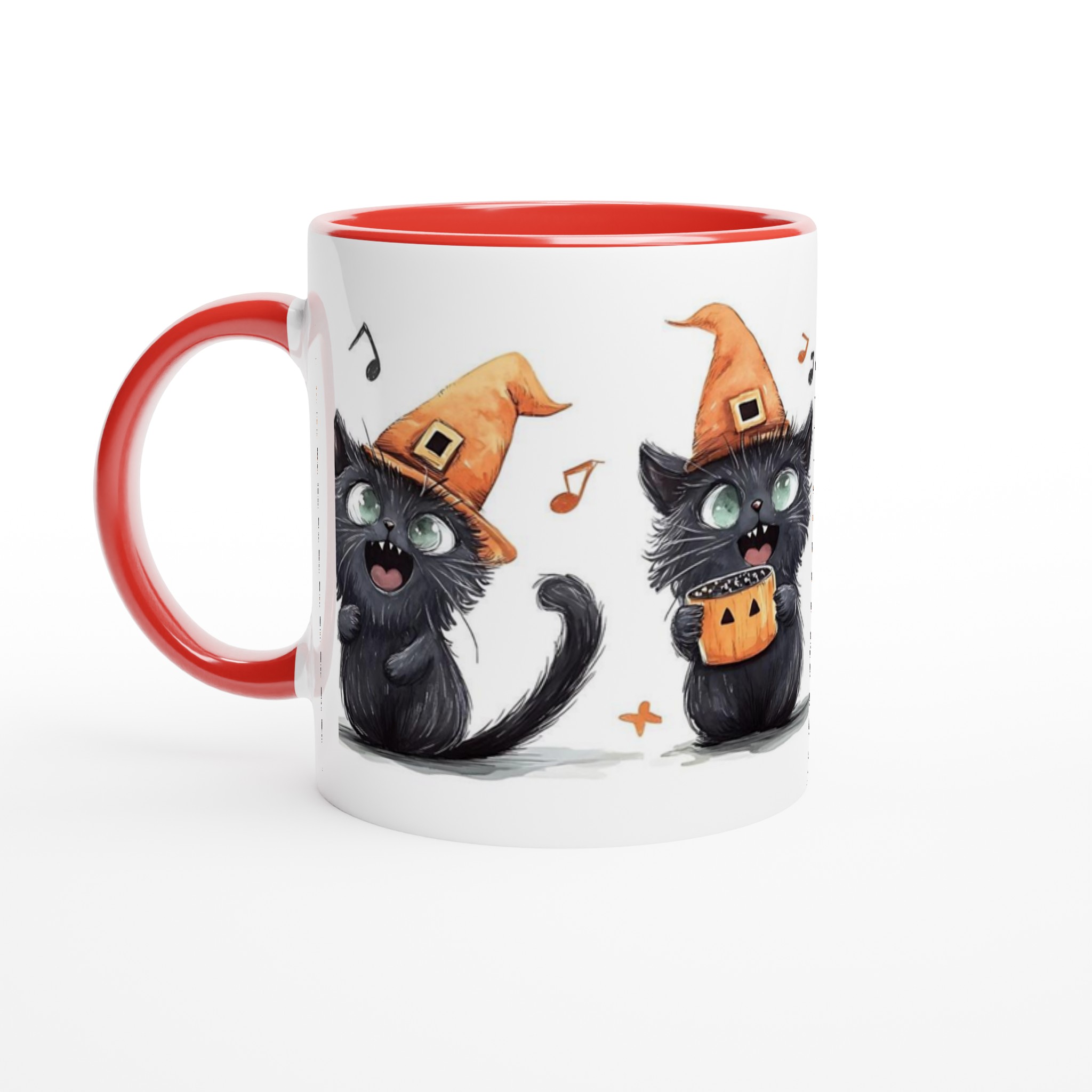 Busiga Halloween Kattar Mugg - Söta Svarta Katter med Häxhattar & Pumpalyktor i Din Valfria Färg 5 d3320dc7-610f-4b53-a4df-f793f4881583