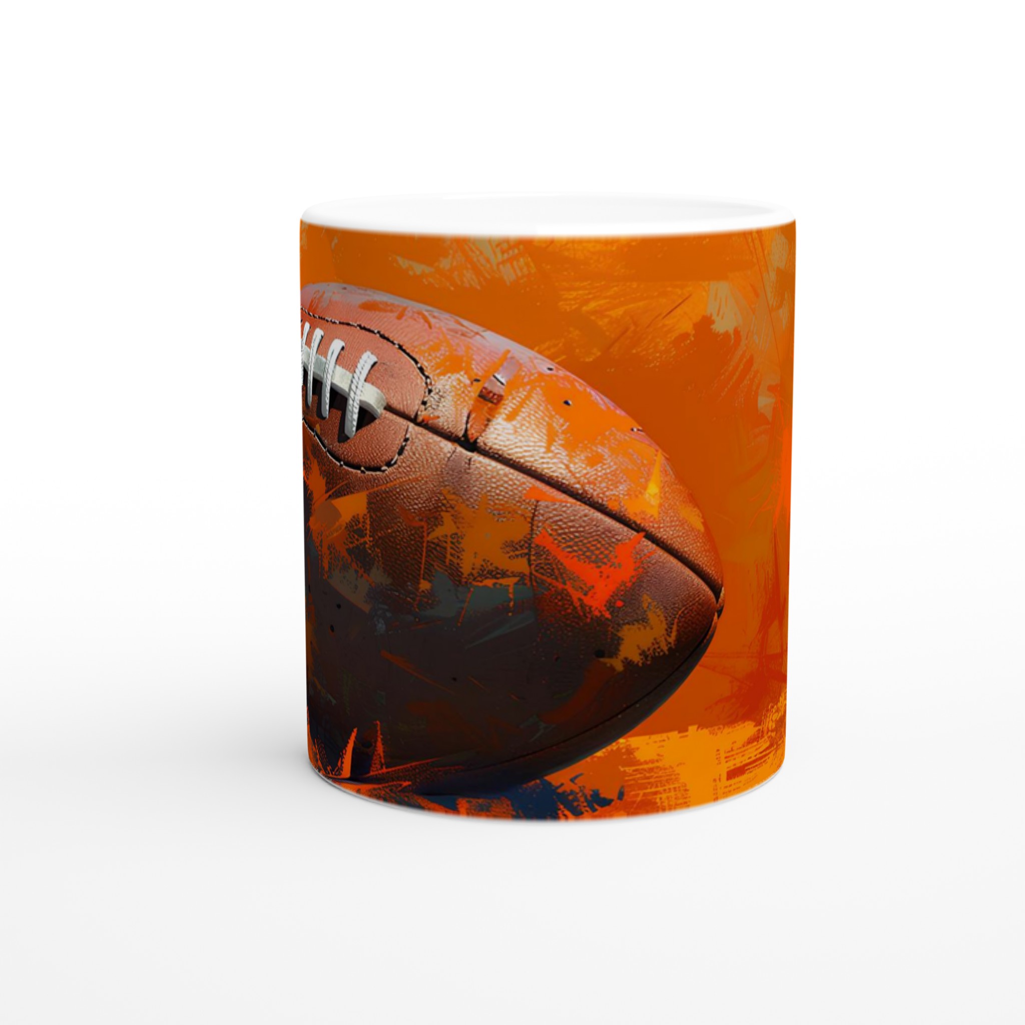 Rugby Art Kaffemugg – Dynamisk Design i Orange och Brunt – Välj din färg! 8 d3441577-b131-4890-83b3-e8607a600643