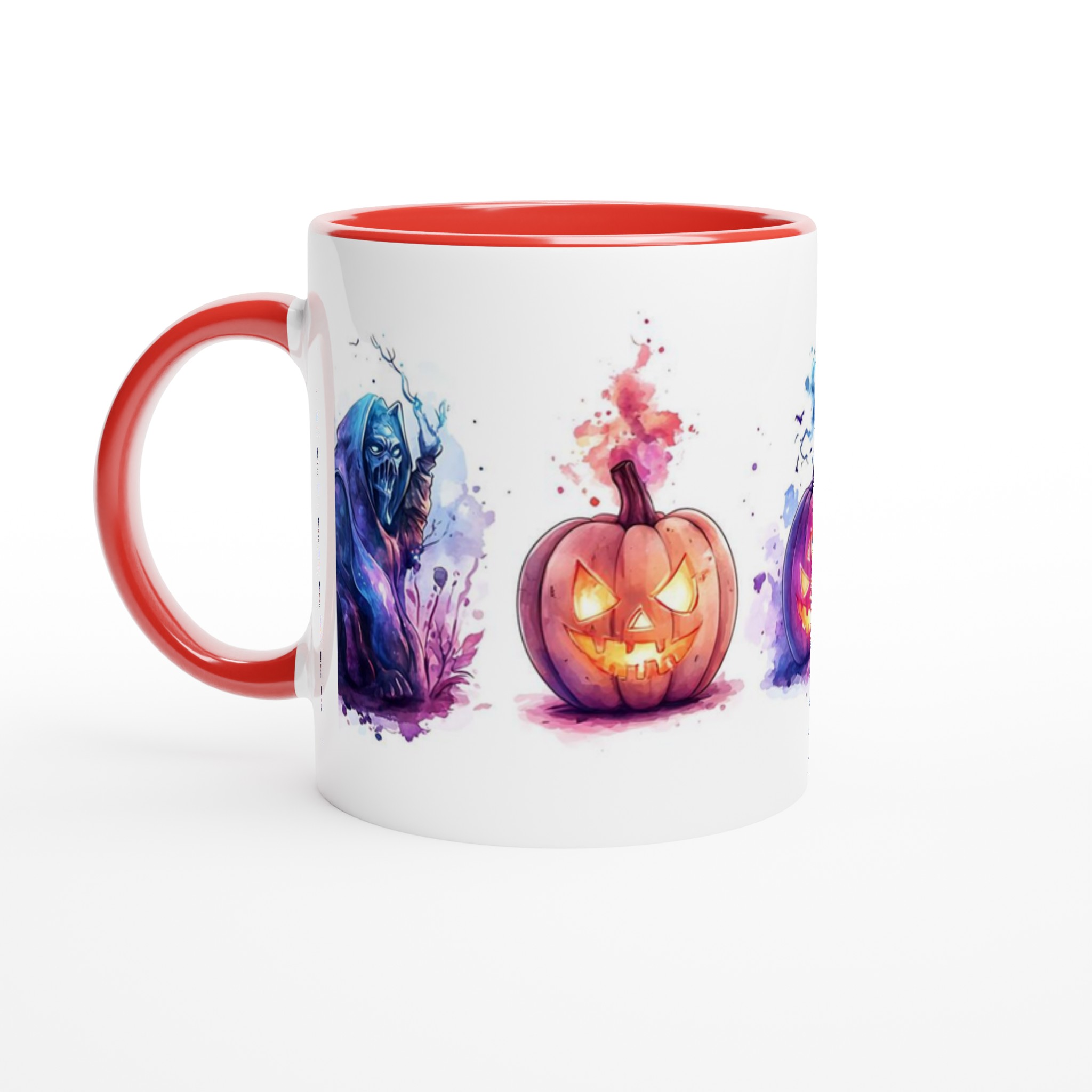 Vit 11oz keramisk mugg med Halloween-inspirerade mystiska motiv i flera färger 5 d35e9724-a3c9-4133-9196-c2d65cc36a20
