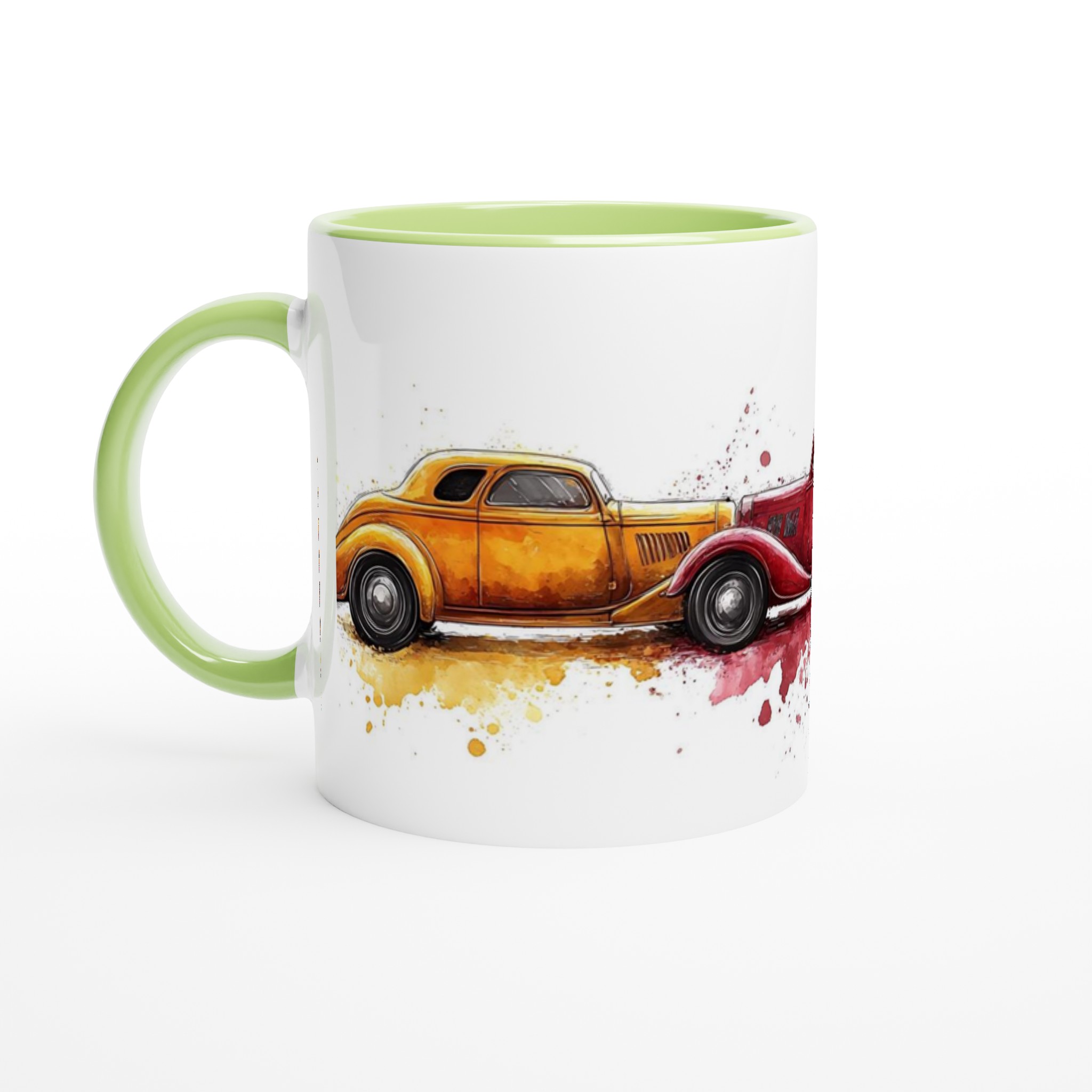 Klassiska Hot Rod-bilar – Akvarell Keramikmugg (11oz) – Välj din favoritfärg! 7 d3ca25a7-4435-432c-81d0-ba47ae8729f1