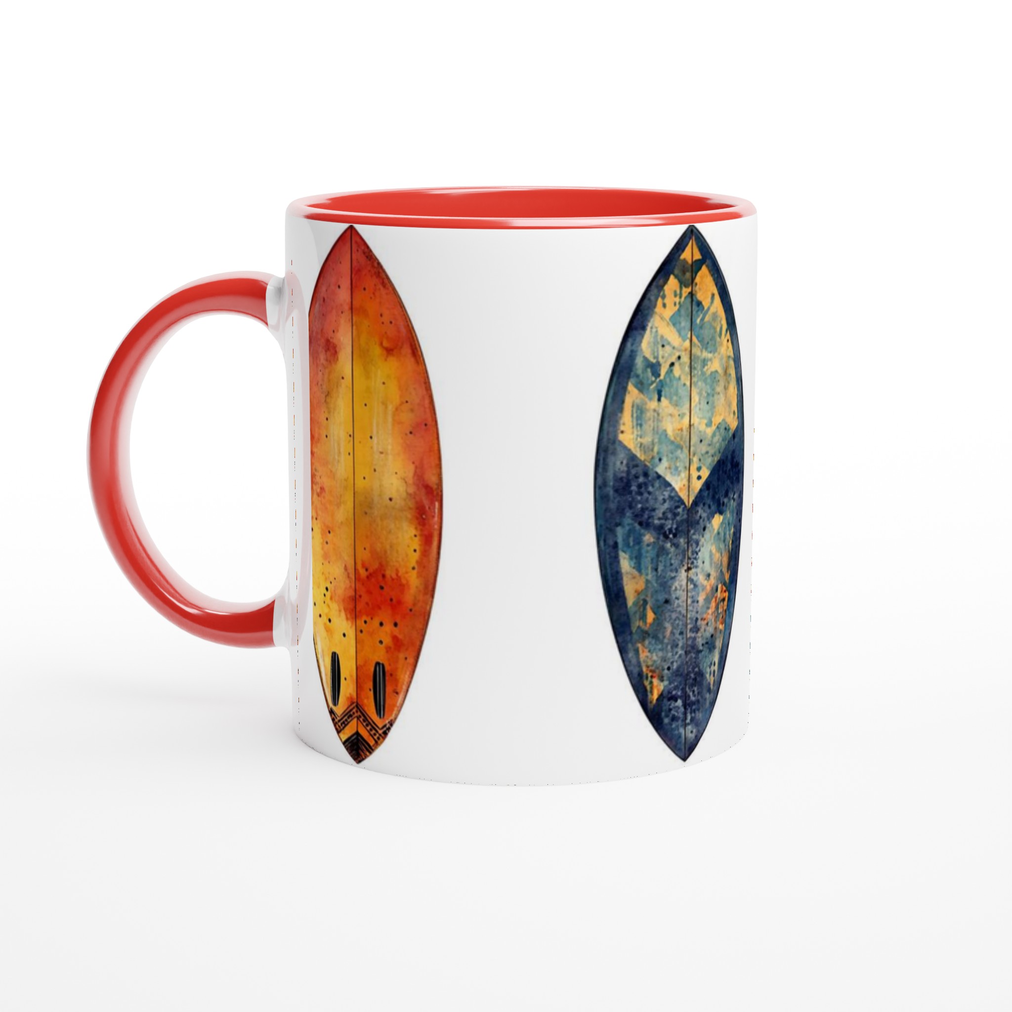 Vågig Akvarell Surfbräda Mugg – 11oz Keramisk Kaffemugg med Strandvibe, Välj Färg! 5 d3ef0d9f-6368-44fe-86a8-ba71fab6fea6