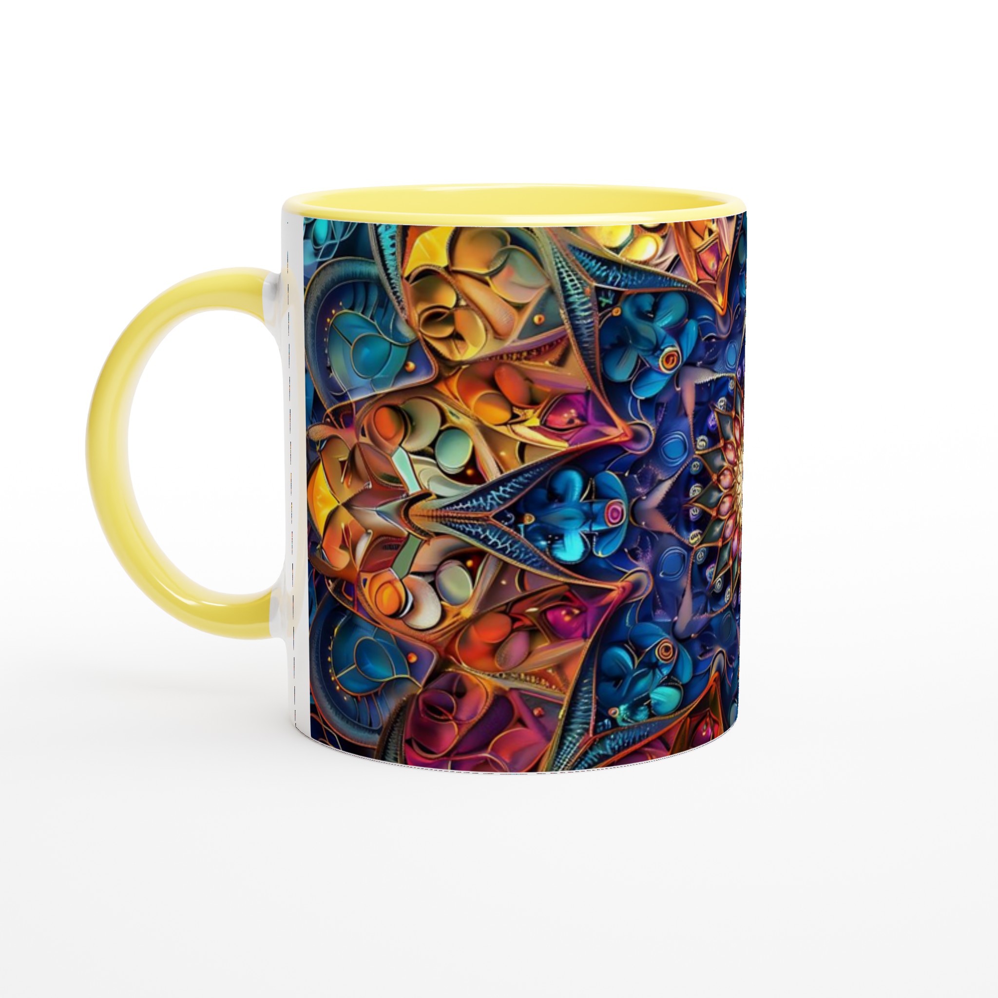 Kosmisk Mandala Keramikmugg - 11oz, Levande Mönster i Blått och Guld för En Färgstark Start på Dagen 3 d3f61359-cd0b-45bd-a5b1-c0908d02edc5