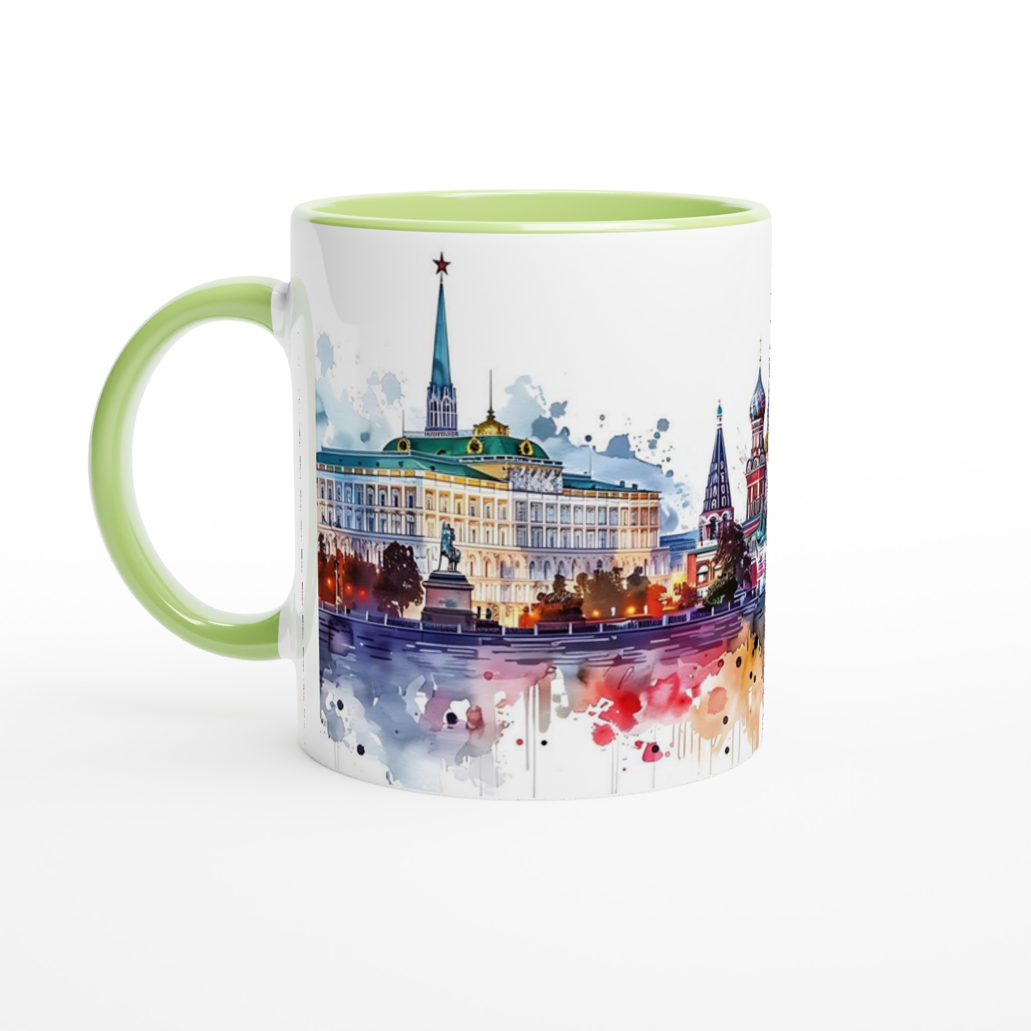 Abstrakt Moskva Vattenfärg Mugg - Livfulla Landmärken & Kreml Skyline 7 d409c4c8-80e4-4f78-bfd6-95e5e4584733