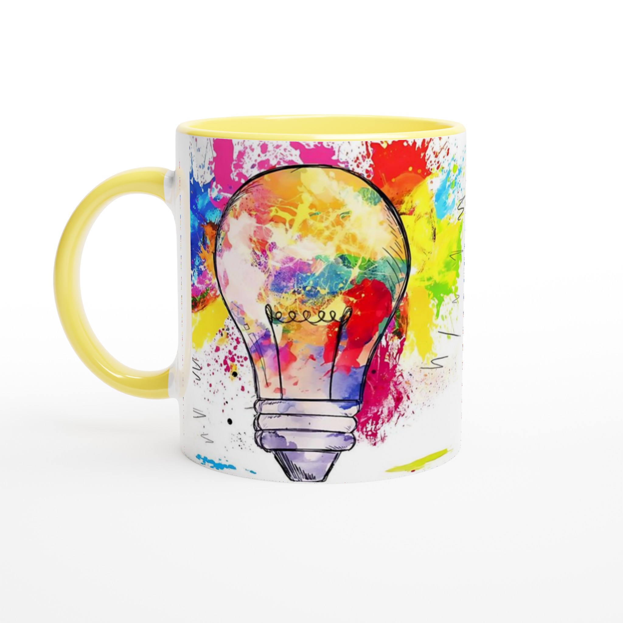 Vit 11oz keramisk mugg med färgstark, kreativ design – välj bland sju livfulla färger 3 d41f0f0f-3416-44df-965f-f142e9652503