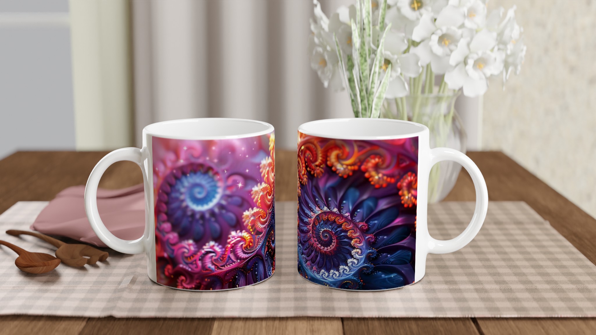 Abstrakt Spiral Keramikmugg - 11oz Färgexplosion för Din Kaffe- eller Testund 10 d42e6c5d-dbec-4198-b282-47b823b089b6