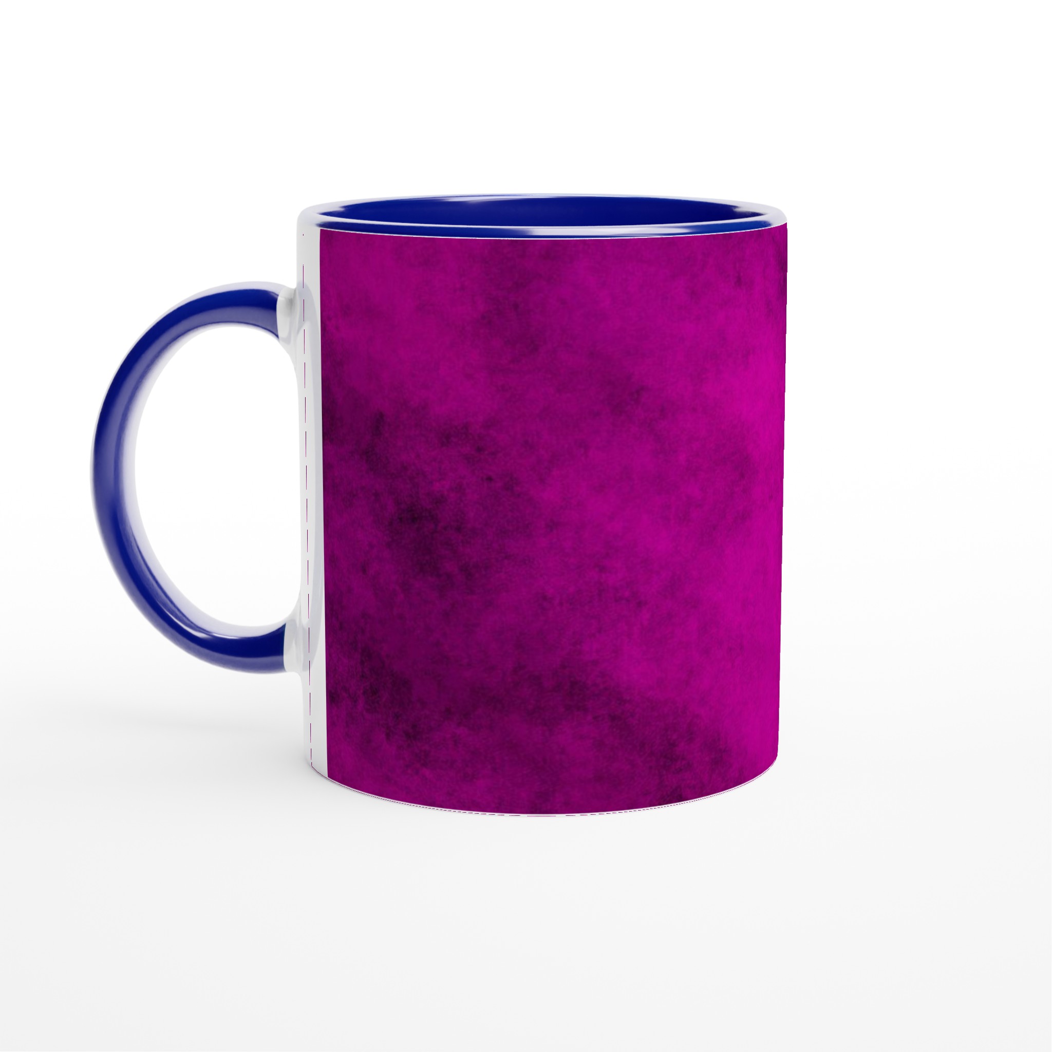 Vit 11oz keramisk mugg med djärv lila touch – välj din favoritfärg för personlig stil 2 d4541443-a026-4128-bd72-763c25b5c71d
