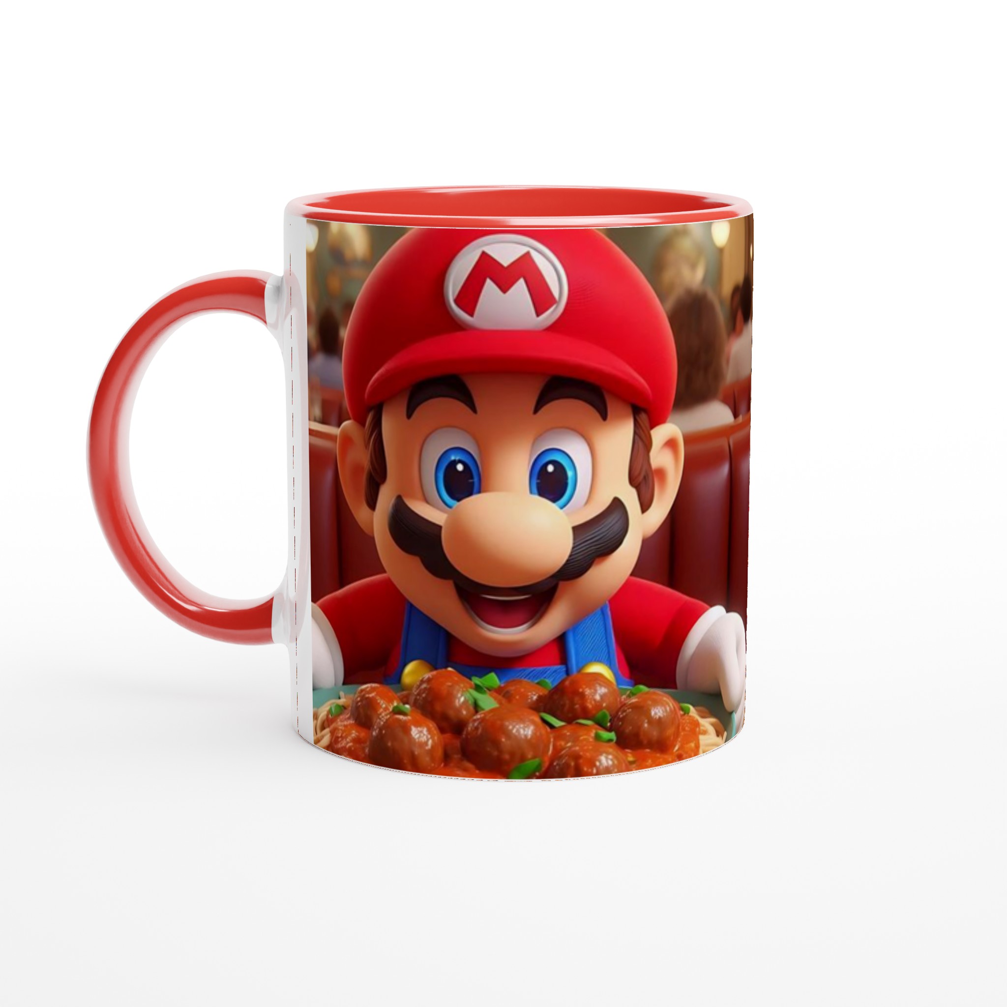 Vit 11oz keramisk mugg med lekfullt Mario-tema – välj bland sju livfulla keramiska färger 5 d4541e4f-820c-4c83-bd56-d82951e72417