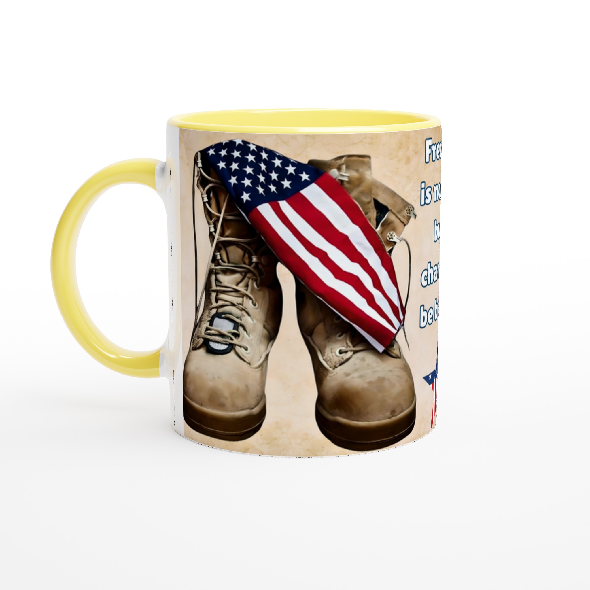 Vit 11oz keramisk mugg med Patriotiskt Amerikanskt Motiv – Välj bland sju färgstarka keramiknyanser 3 d4997c56-a3ab-4141-bd22-87a57f268f1c