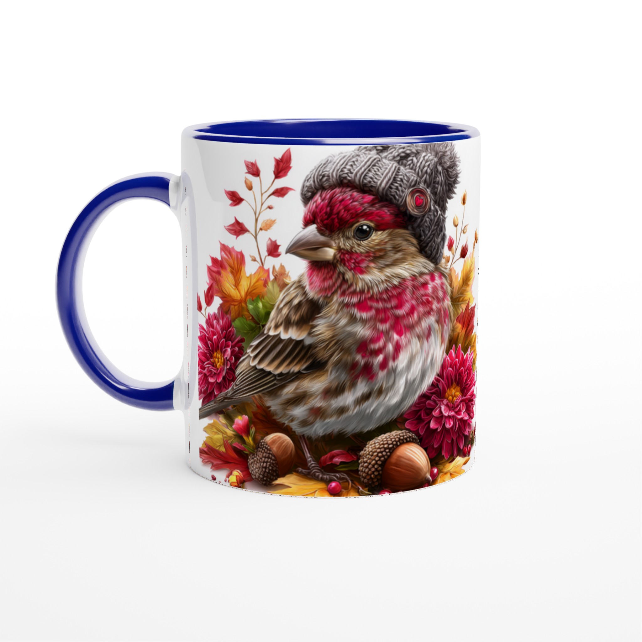 Vit 11oz keramisk mugg med höstfågelmotiv – välj din favoritfärg för vardagsmys 2 d4b7bbef-02cd-4b56-94c7-235f3abb7dc0