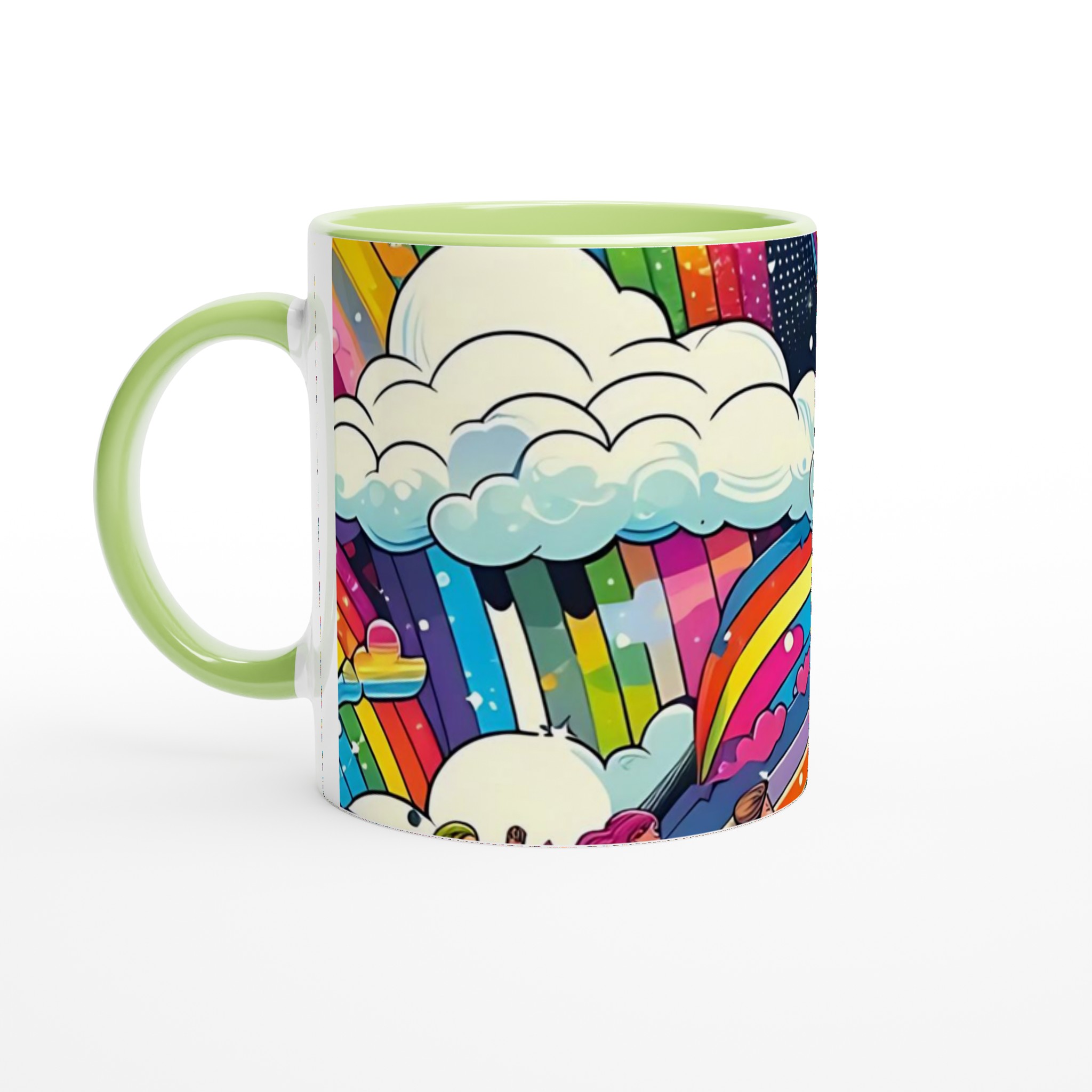 Färgstark 11oz keramisk mugg med regnbågsinspirerat motiv i flera keramfärger 7 d4ea6387-0011-40a8-b4cd-33f8453e4ff9