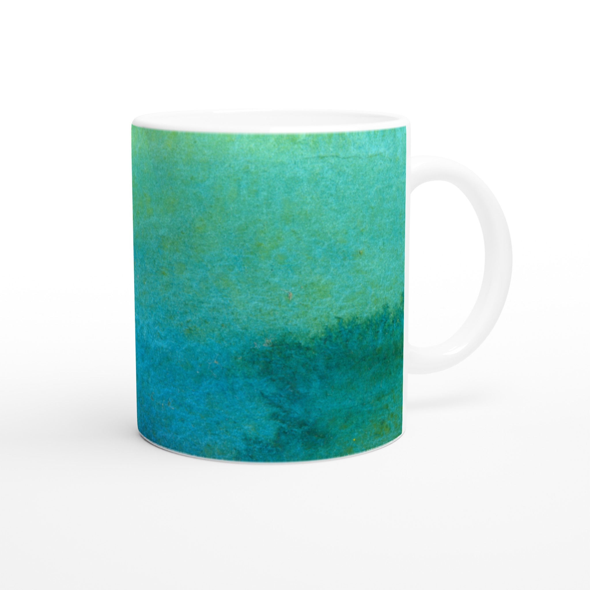 Vit 11oz keramisk mugg med levande blå och gröna akvarelltoner – välj din favoritfärg 9 d5085983-bc4e-49b2-93ad-0630d235c4c1