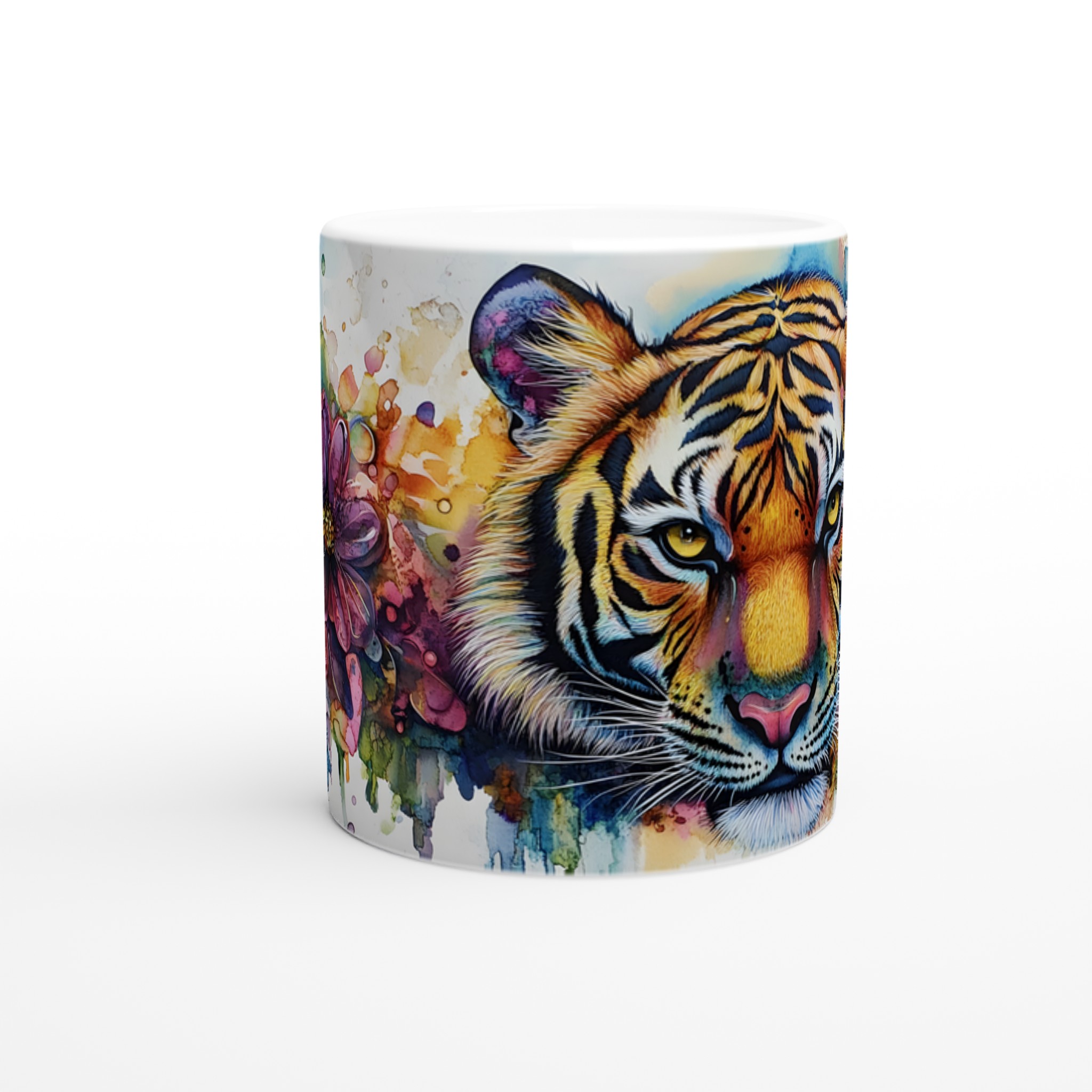 Vibrant Watercolor Tiger Ceramic Mug – Bold Artistry in Your Choice of Seven Ceramic Colors 8 d511ecf2-07e6-45d1-943b-7ffe9a6e9e41