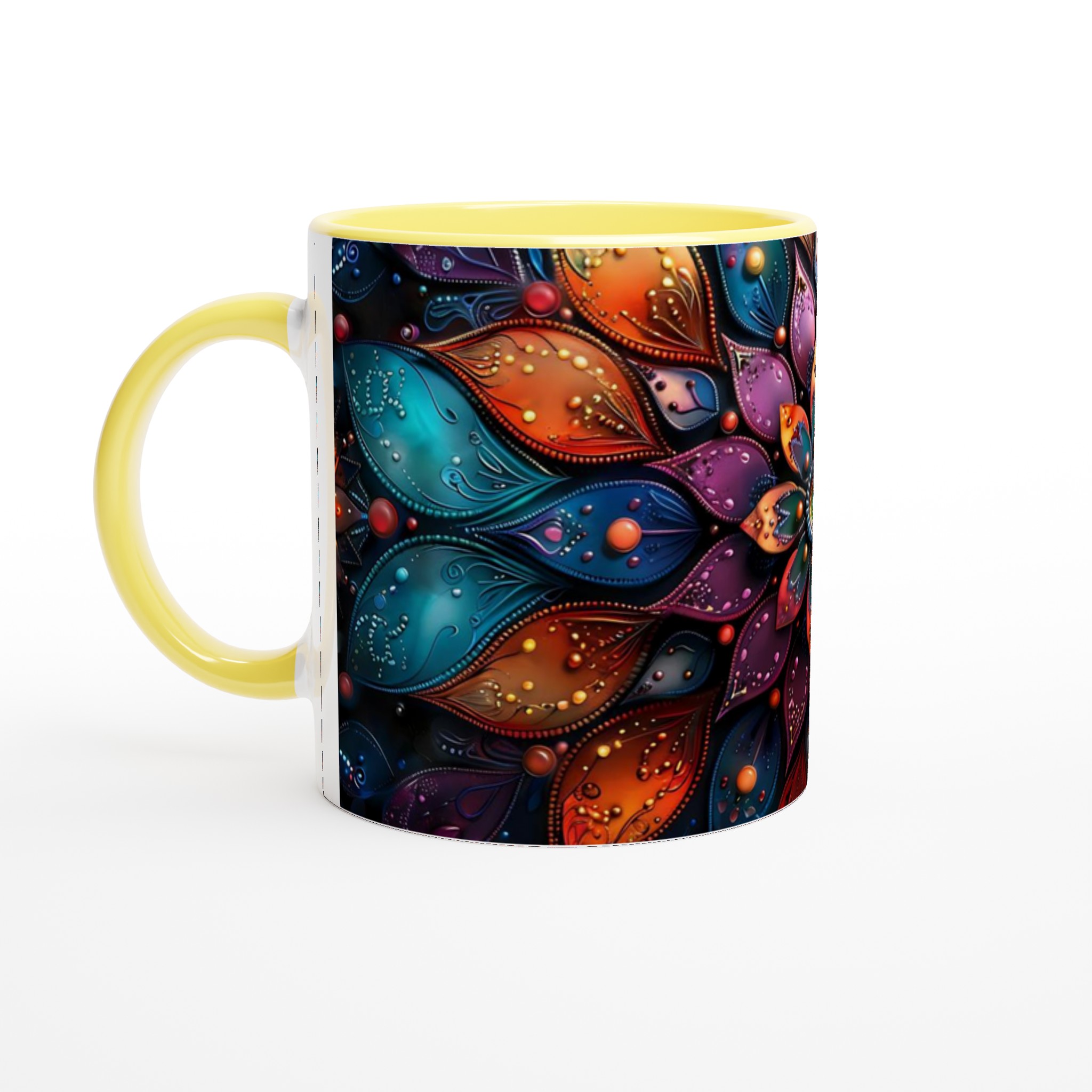 Färgsprakande Mandala Keramikmugg - 11oz konstnärlig dryckesupplevelse i flera nyanser 3 d5210788-adbc-4117-aff0-1d8e9b632e9f