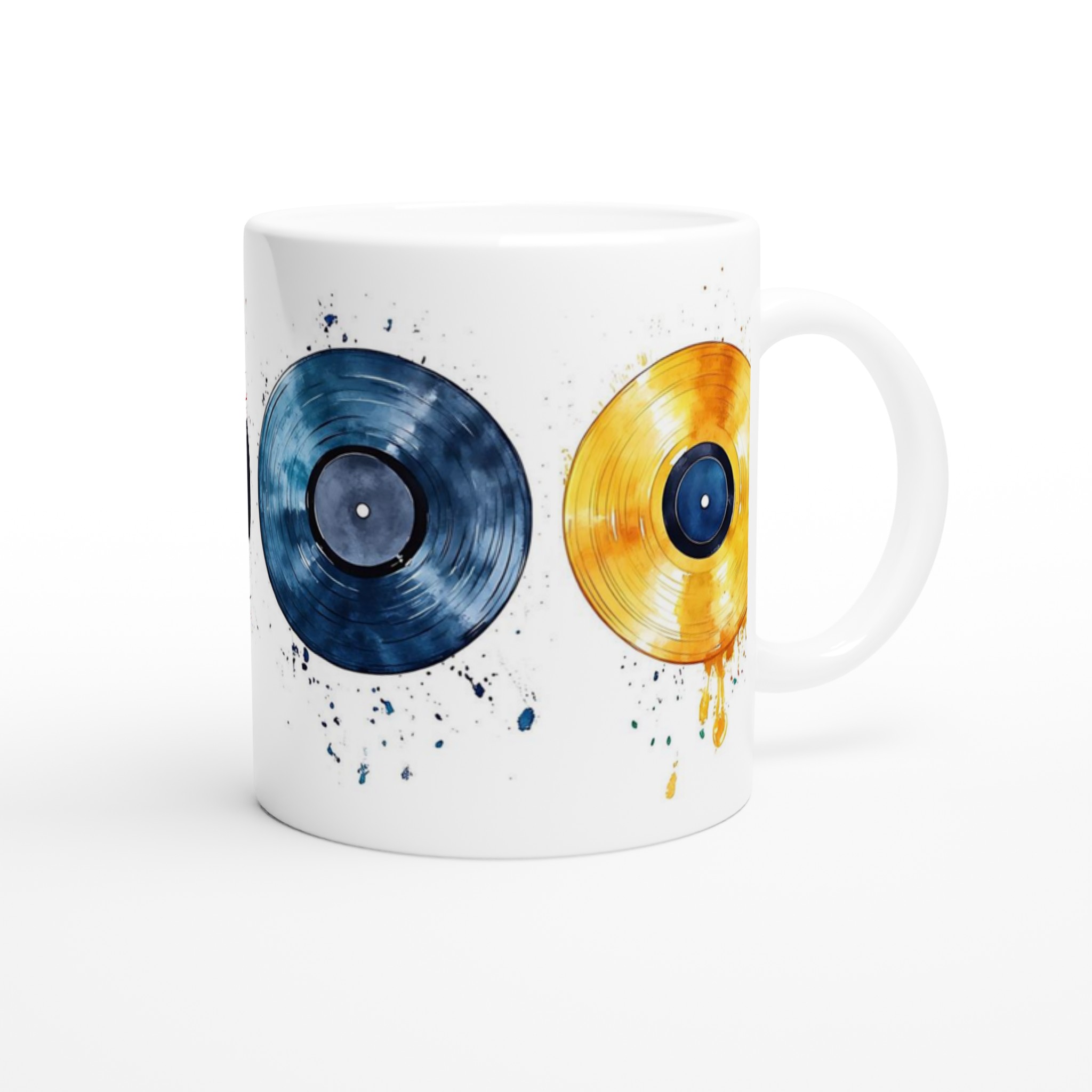 Vit 11oz keramisk mugg med färgstarka vinylskivor – välj bland sju livfulla nyanser 9 d53d7709-04a8-4fe3-9602-ba06e61029b3