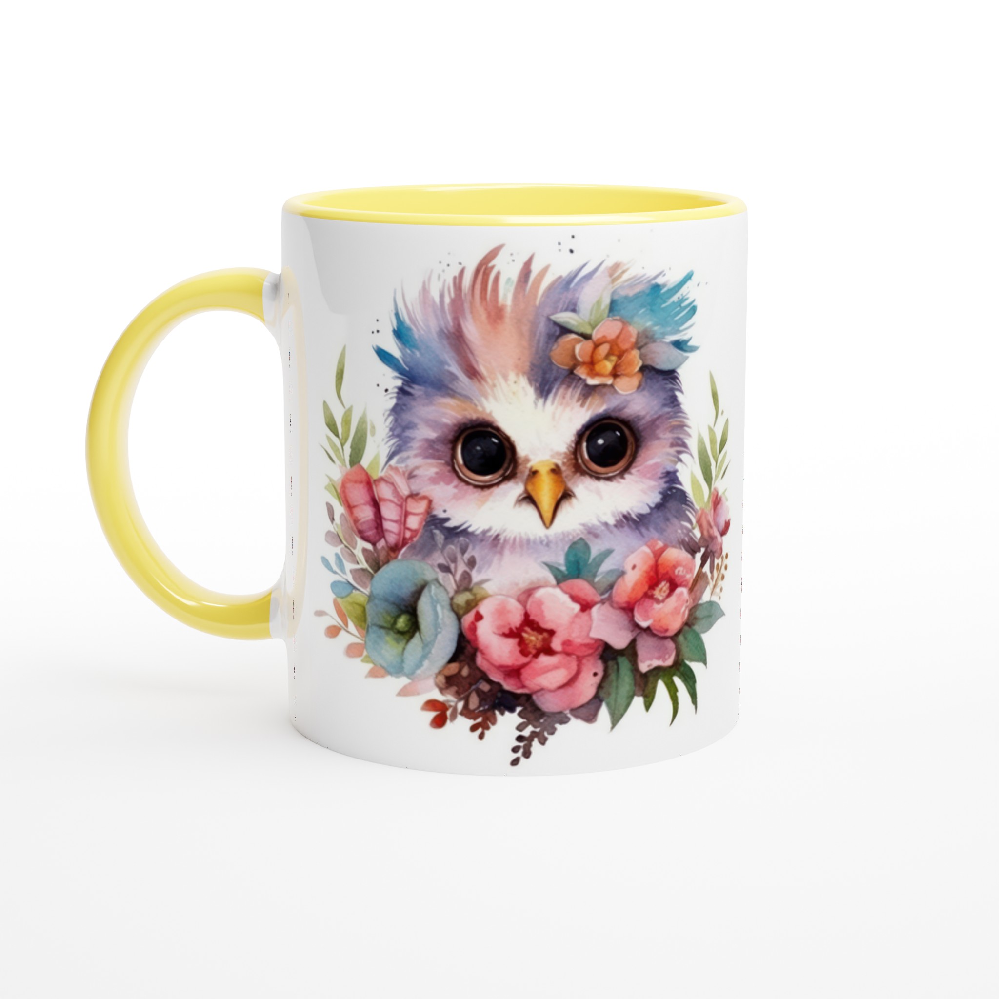Vit 11oz keramisk mugg med bedårande ugglemotiv i mjuka pastellfärger – välj bland sju unika keramfärger 3 d5523242-ee08-466a-8762-95dcda17fa0b
