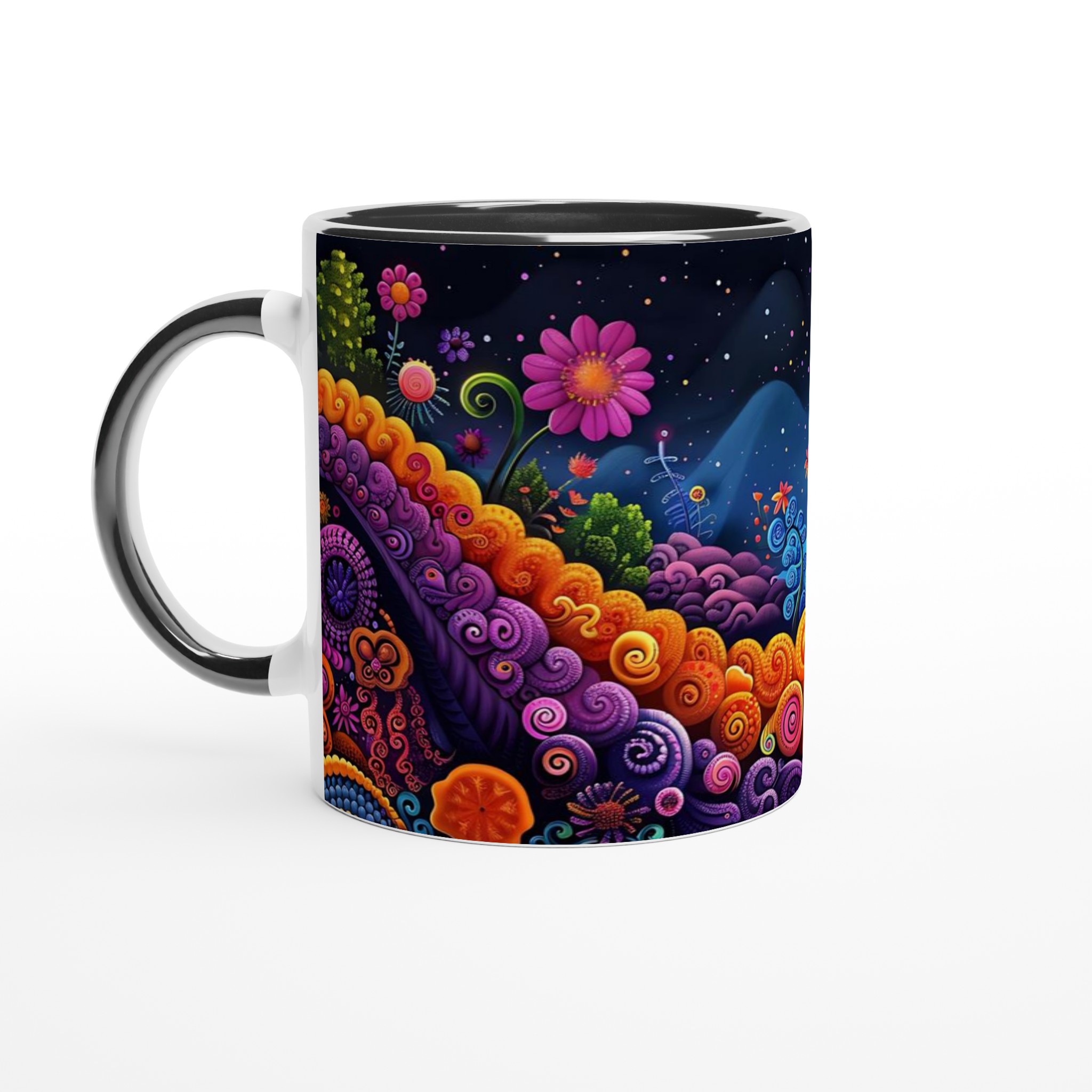 Psykedelisk Blomsterdröm Mugg - 11oz Keramikmugg i Livfulla Färger för Kaffe & Te 4 d588a982-66c8-4aca-a72e-700238c39bdc
