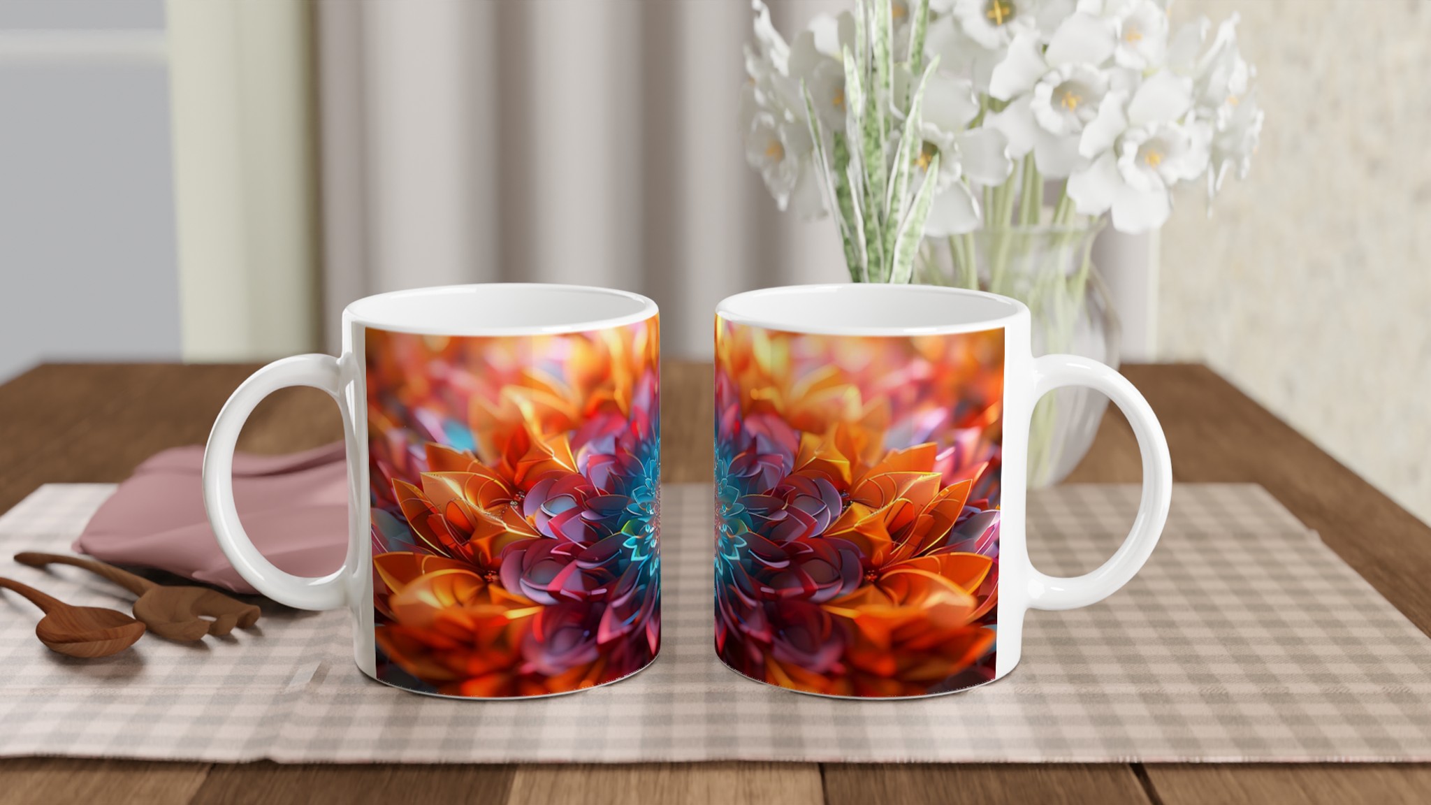 Abstrakt Mandala 11oz Keramikmugg – Färgstark Konst för Din Favoritdryck, Välj Din Färg! 10 d58d07a6-1694-4522-af09-c62681c254a8