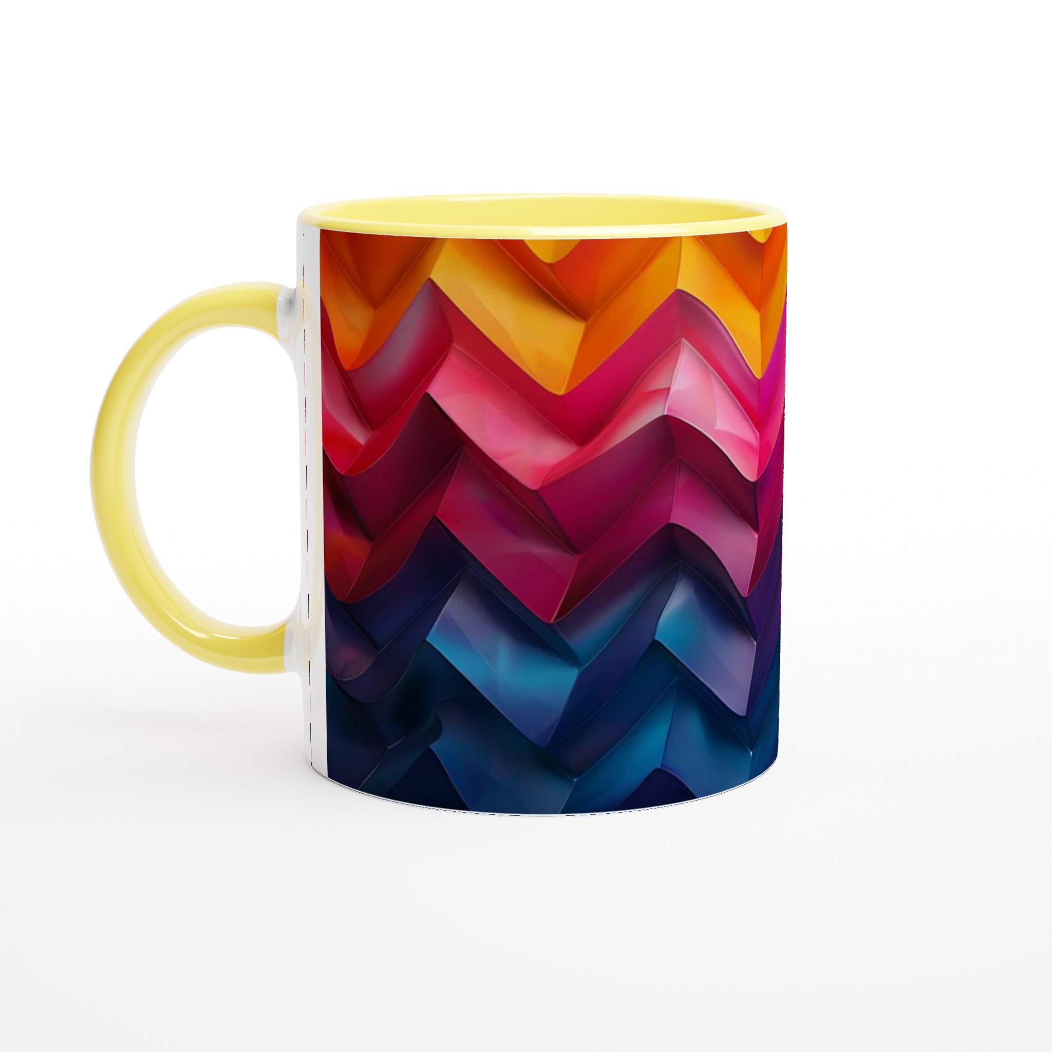 Abstrakt Våg Keramikmugg - 11oz Vibrant Konstnärlig Design i Ditt Val av Färg 3 d59877a2-6182-40e0-be68-c42a3f6b8785