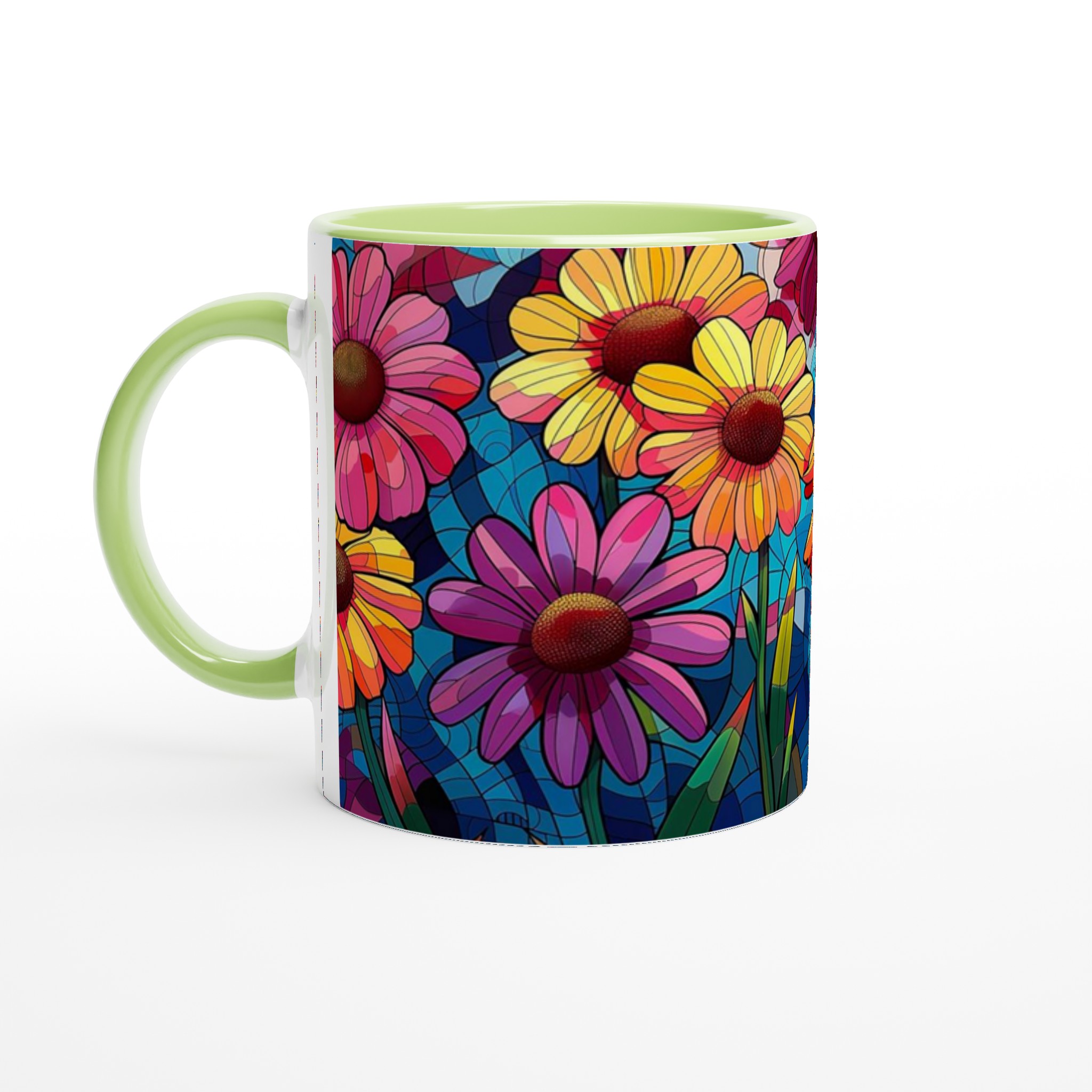 Färgsprakande Blommönster 11oz Keramisk Mugg – Välj bland 7 Livfulla Färger! 7 d5b341bd-1b7e-41e5-b6fd-0ac6839c77e5