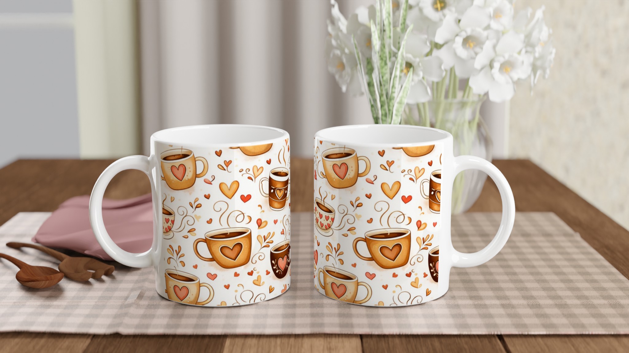 Vit 11oz keramisk mugg med kärleksfullt hjärtmotiv i flera färger 10 d5d61747-acf6-49a9-aacb-e56a2e2d45c7