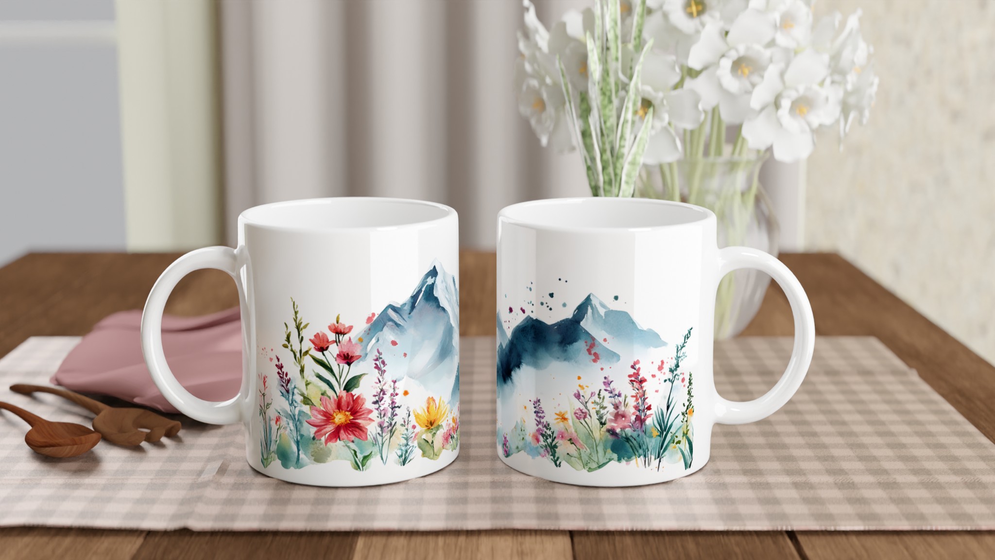 Akvarellberg & Vildblomma 11oz Keramisk Mugg – Njut av Naturens Skönhet i Varje Klunk 10 d5e8c08e-72d8-41aa-96f6-77ddaaf806e7