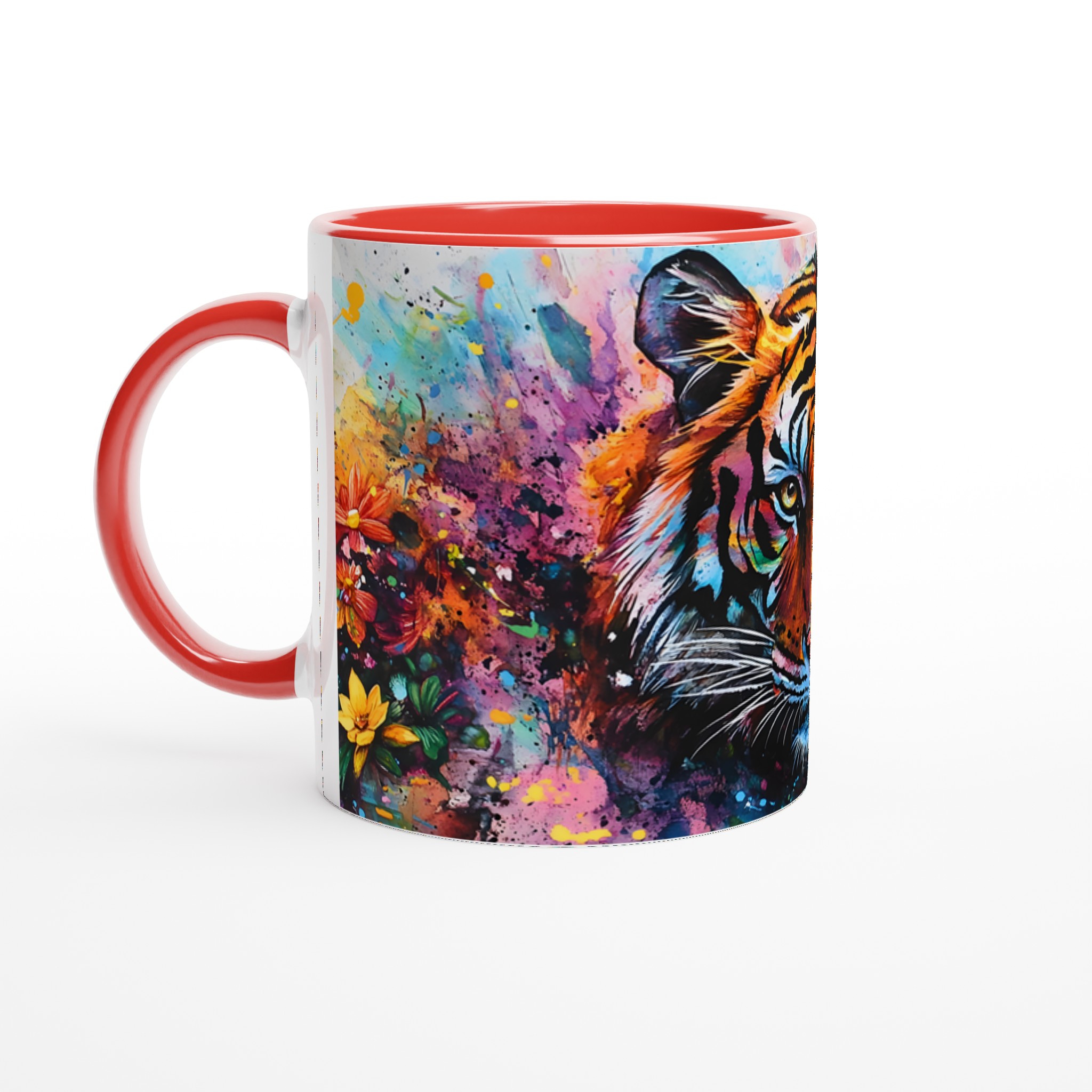 Färgsprakande Tiger Keramikmugg - 11oz Konstnärlig Kaffekopp för Djurälskare i Valfri Färg 5 d6034a37-3c98-42d4-82e9-2b8c22ca73cb