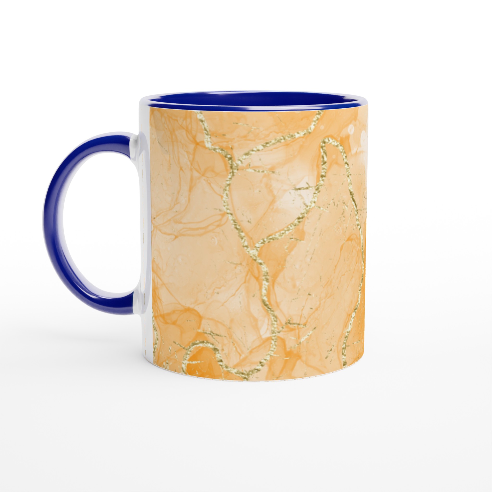 Elegant Vit 11oz Keramisk Mugg med Guldskimrande Abstrakt Design 2 d6407de1-2e54-42bf-9a38-f05c6bf2acd9