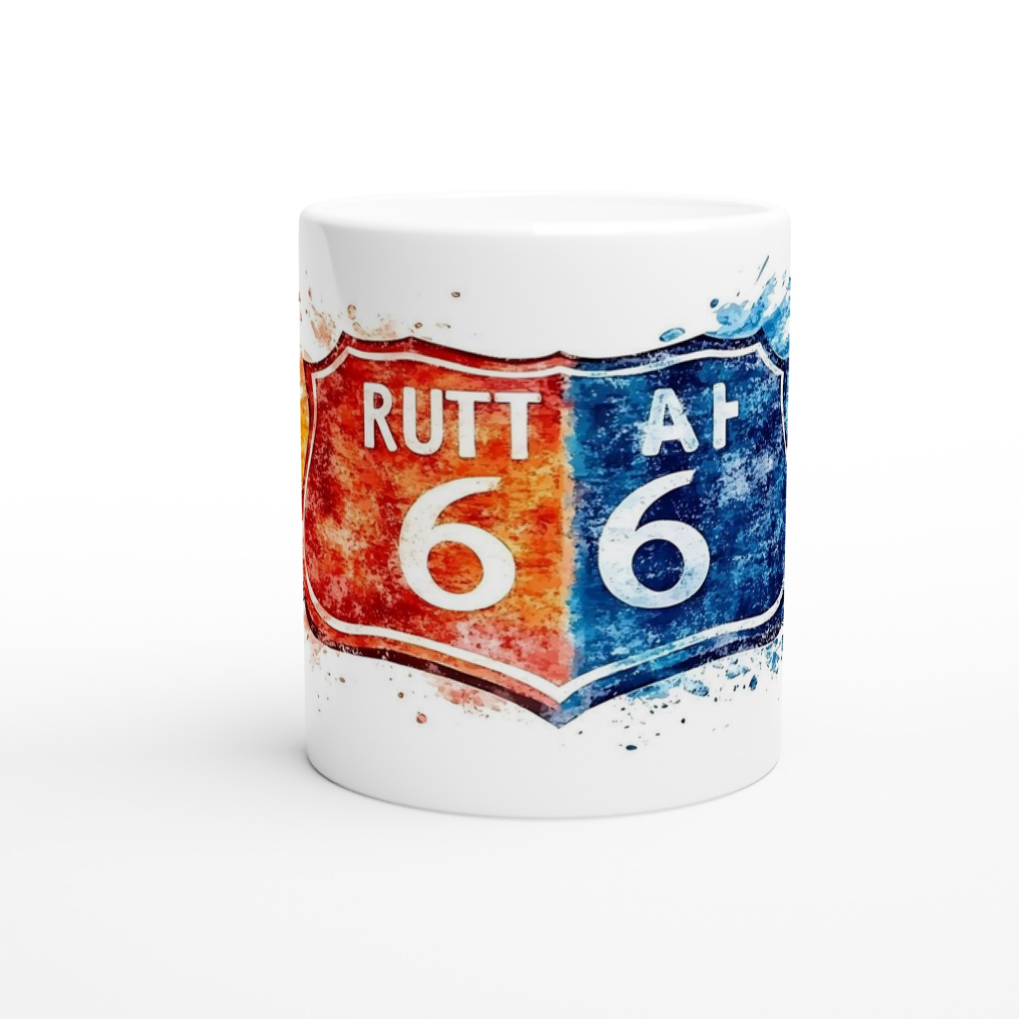 Route 66 Inspirerad Keramikmugg - Akvarellstil | 11oz Favoritkopp i Flera Färger 8 d6553868-18c4-4226-867e-1aa8e537c056