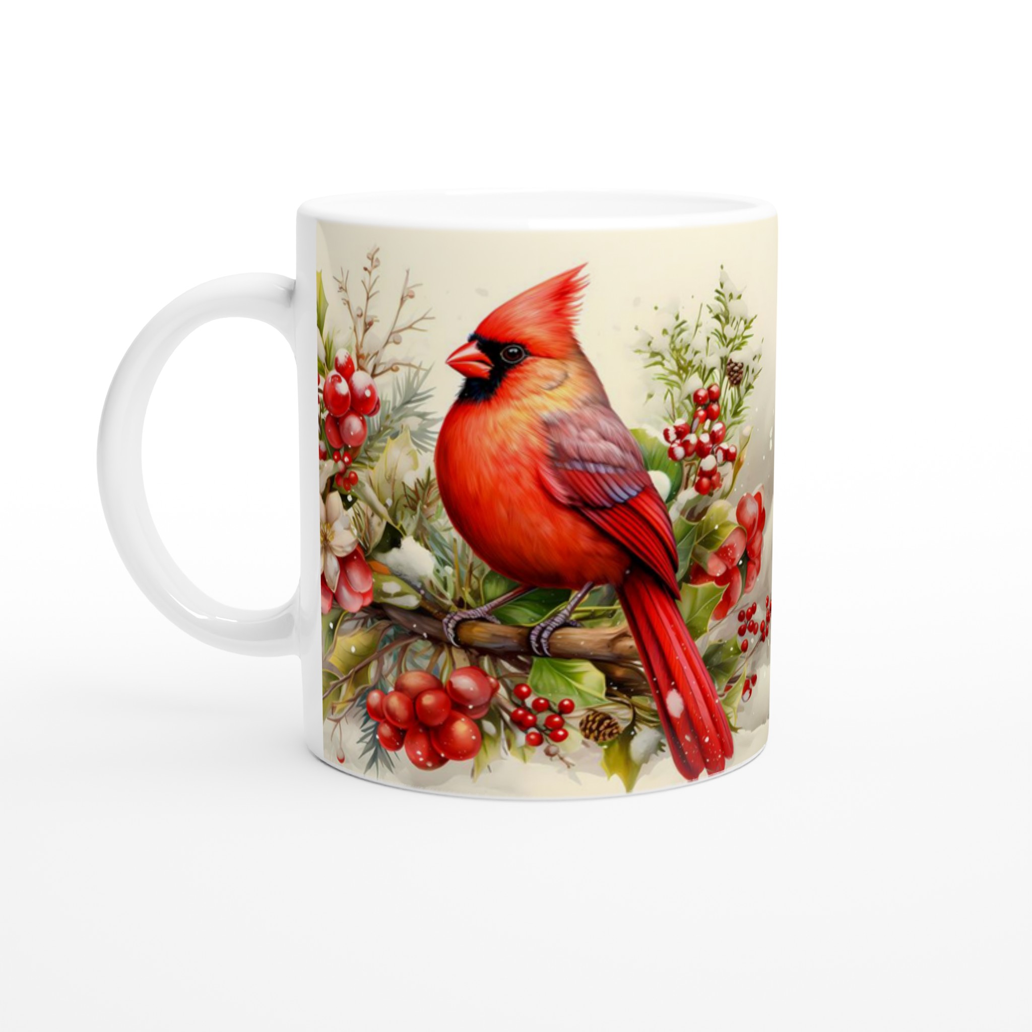 Kardinal i Vinterland Mugg - Levande Vinterdesign på 11oz Keramikmugg 1 d667c381-e645-4430-802e-56d53b964b2e