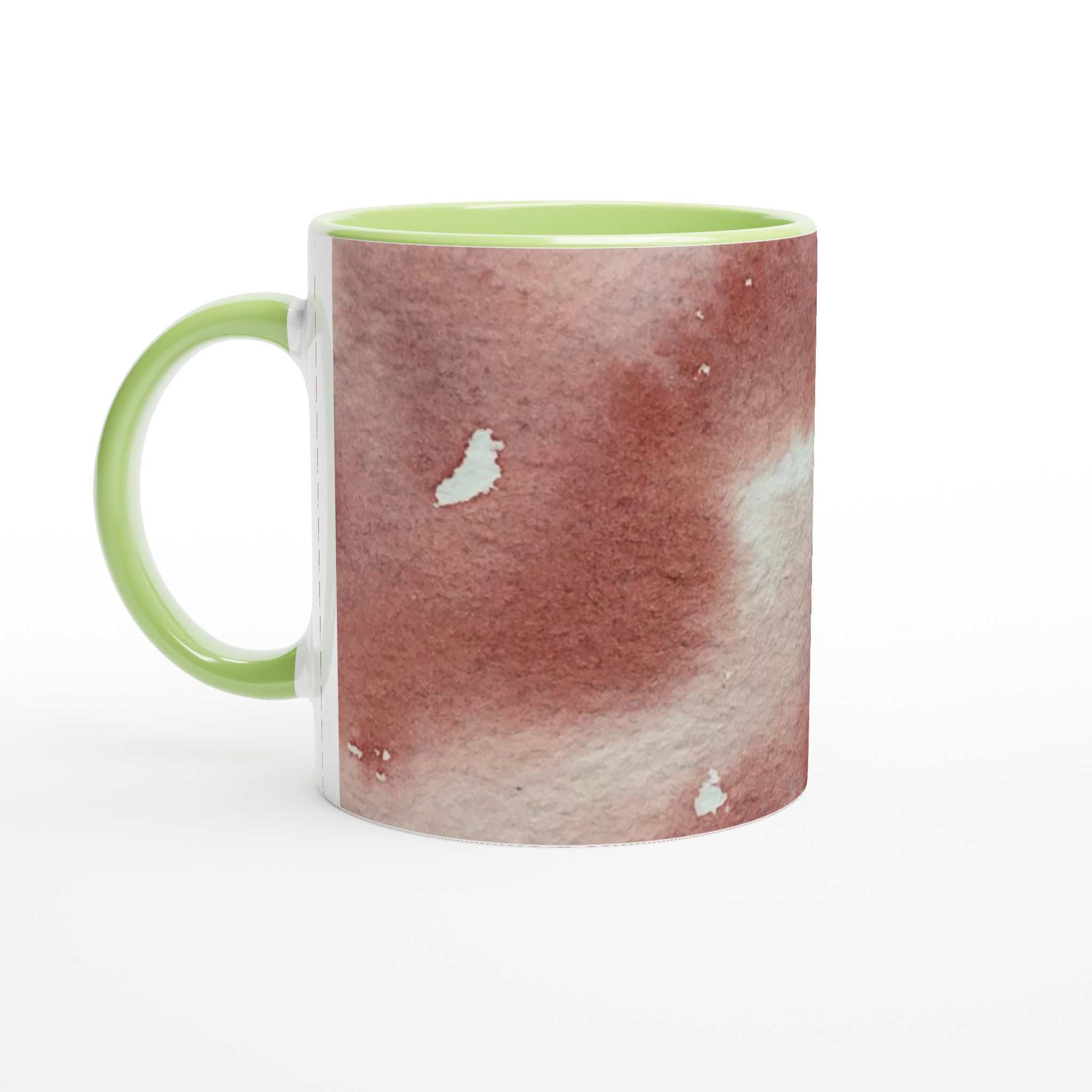 Vit 11oz keramisk mugg med konstnärlig akvarelldesign i mjuka jordtoner 7 d6702f60-4e2d-4bc0-a282-797af509bf24