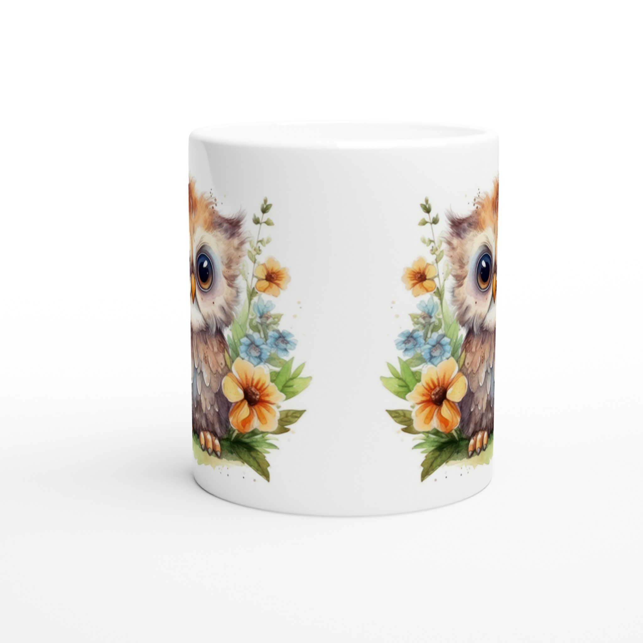 Vit 11oz Keramisk Mugg med Charmig Ugglemotiv i Väljbar Färgpalett 8 d6cd6d46-6386-488c-b739-71cfd82689cd