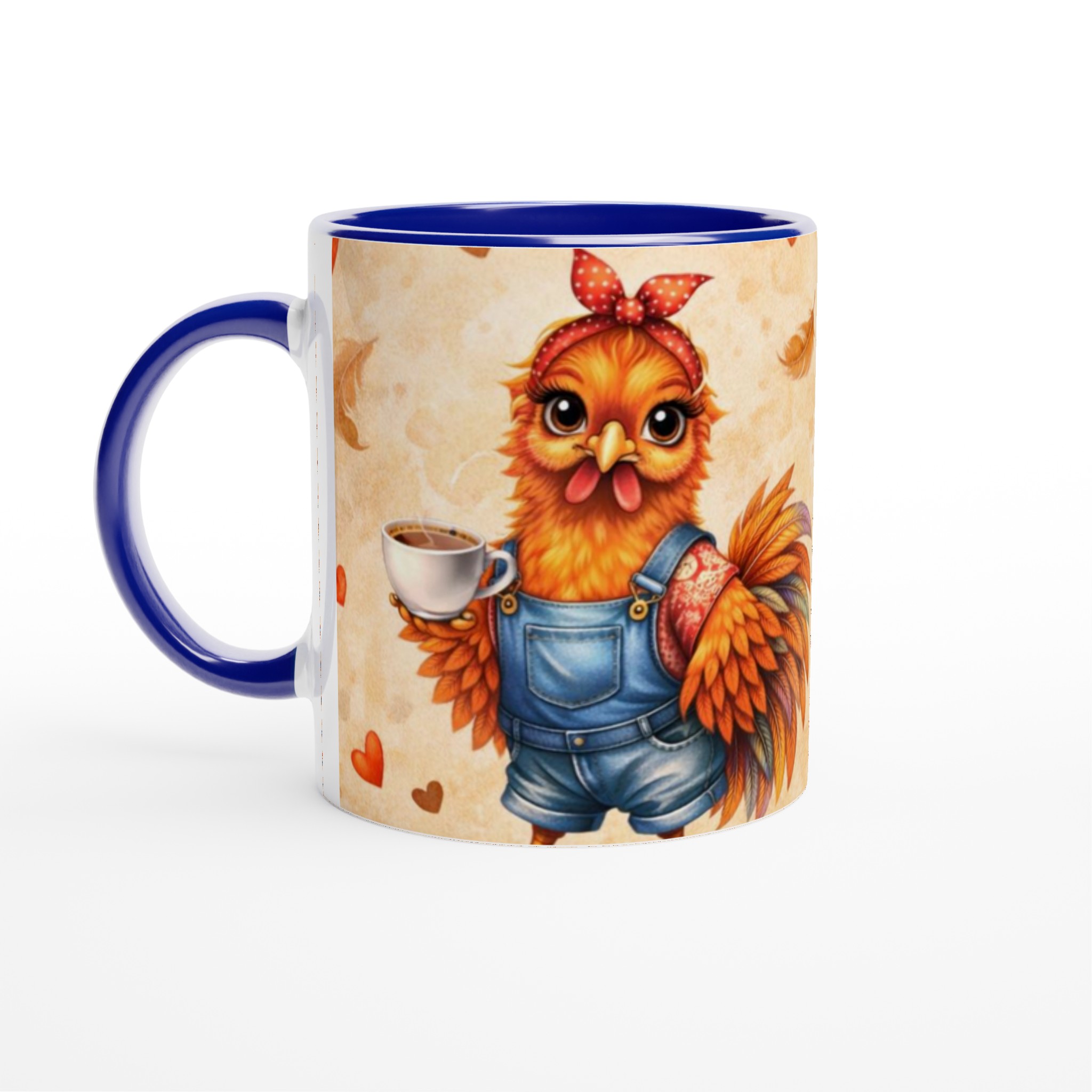 Charmig Vit 11oz Keramisk Mugg för Flickor som Älskar Höns & Kaffe – Välj din Färg! 2 d6d15da6-5dc5-4be3-9e21-cd05b3efc718