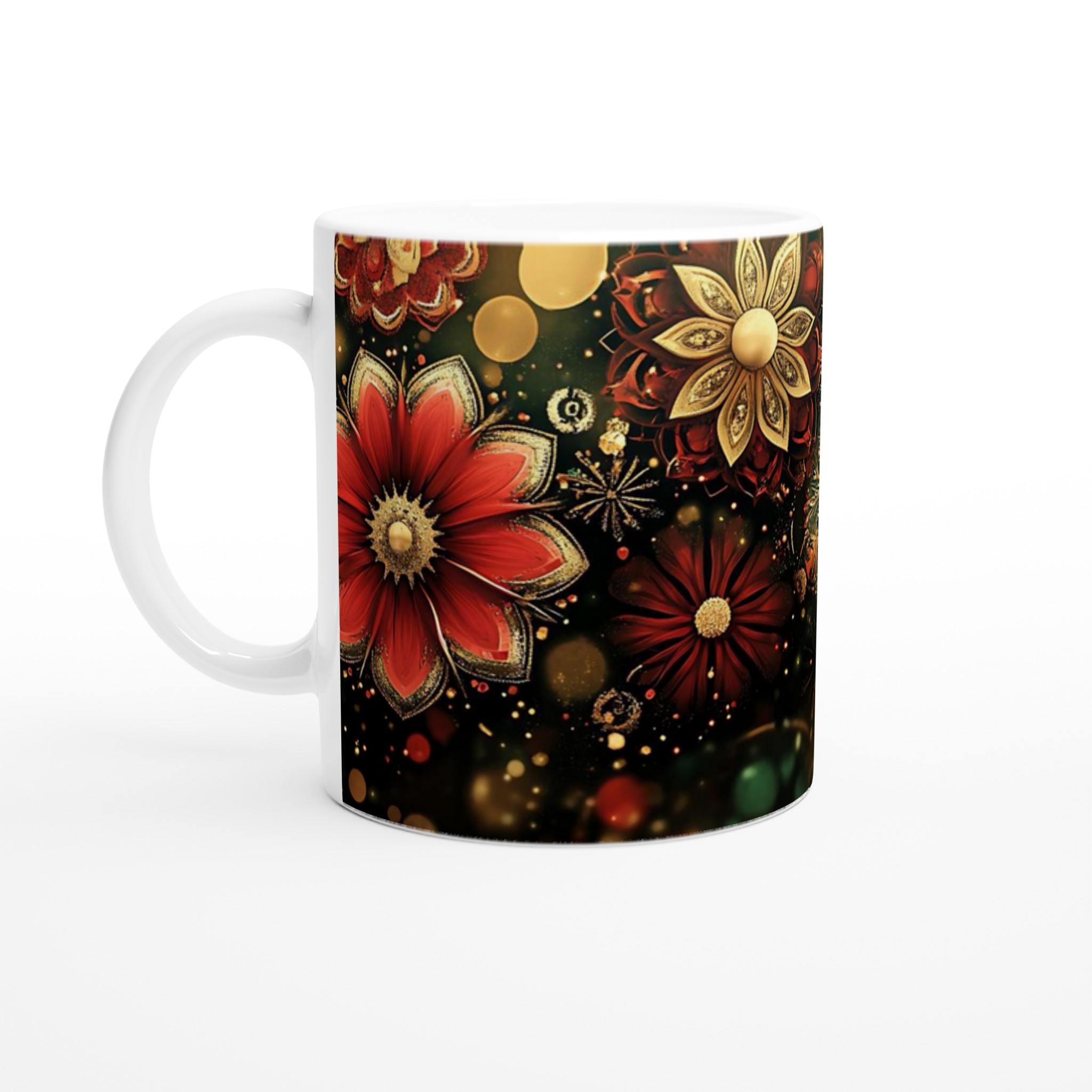 Lyxig Mugg "Förtrollad Blomsterprakt" – 11 oz Keramisk Kaffemugg i Sju Glänsande Färger 1 d6e17a68-1ff1-43cb-a89a-879c17ad1a80