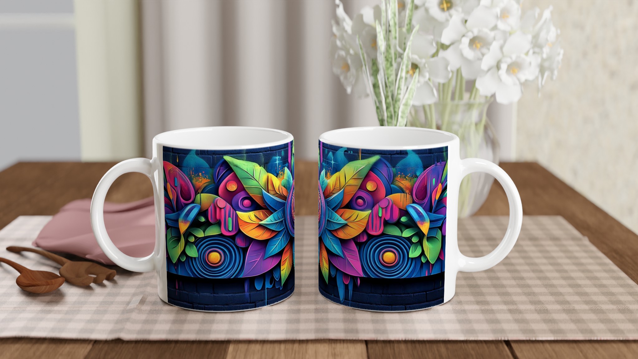 Abstrakt Färgprakt Mugg – 11oz Keramikmugg i ditt Val av Sju Livfulla Kulörer 10 d6e78bb0-0c8f-4211-9a13-4f0676302609