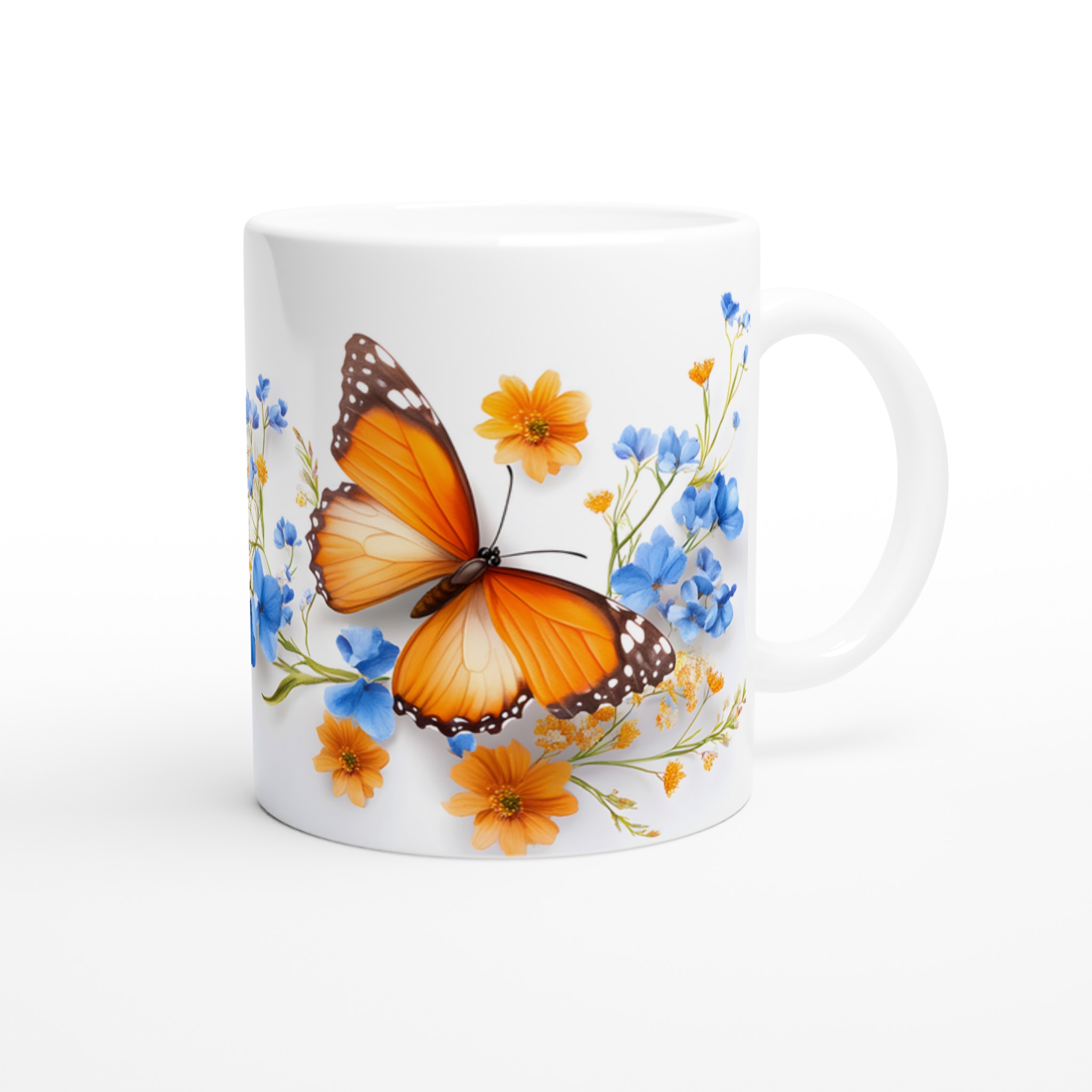 Fjärilsparads Mugg – 11oz Keramisk Mugg med Livfulla Fjärilar och Blommor i Flera Färger 9 d6fabec0-e852-4dfe-934e-59d55fc347e7
