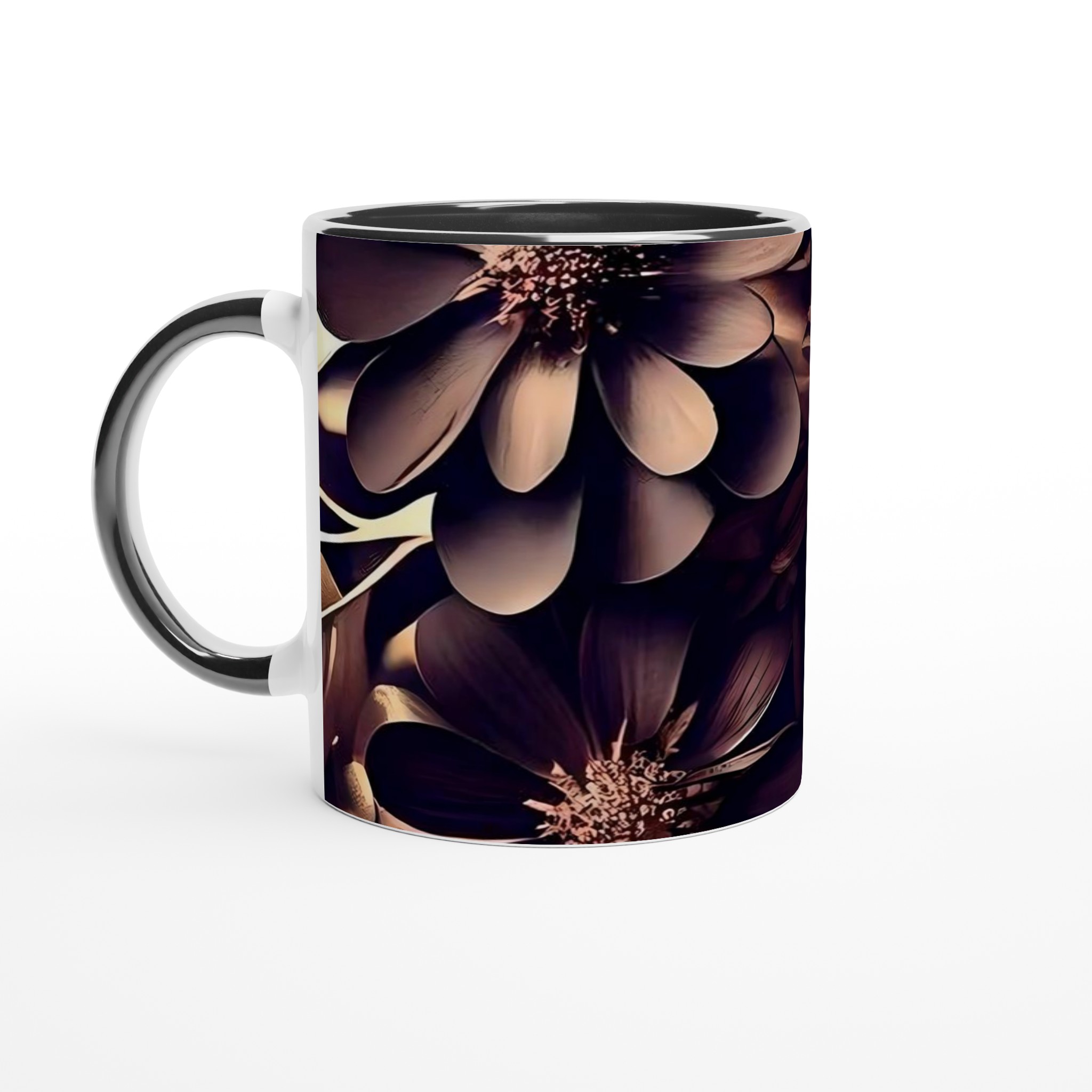 Premium 11oz Keramisk Mugg med Eleganta Mörka Blommor – Välj Din Färg 4 d71394b7-28b9-4818-8ba1-e06a61107a94