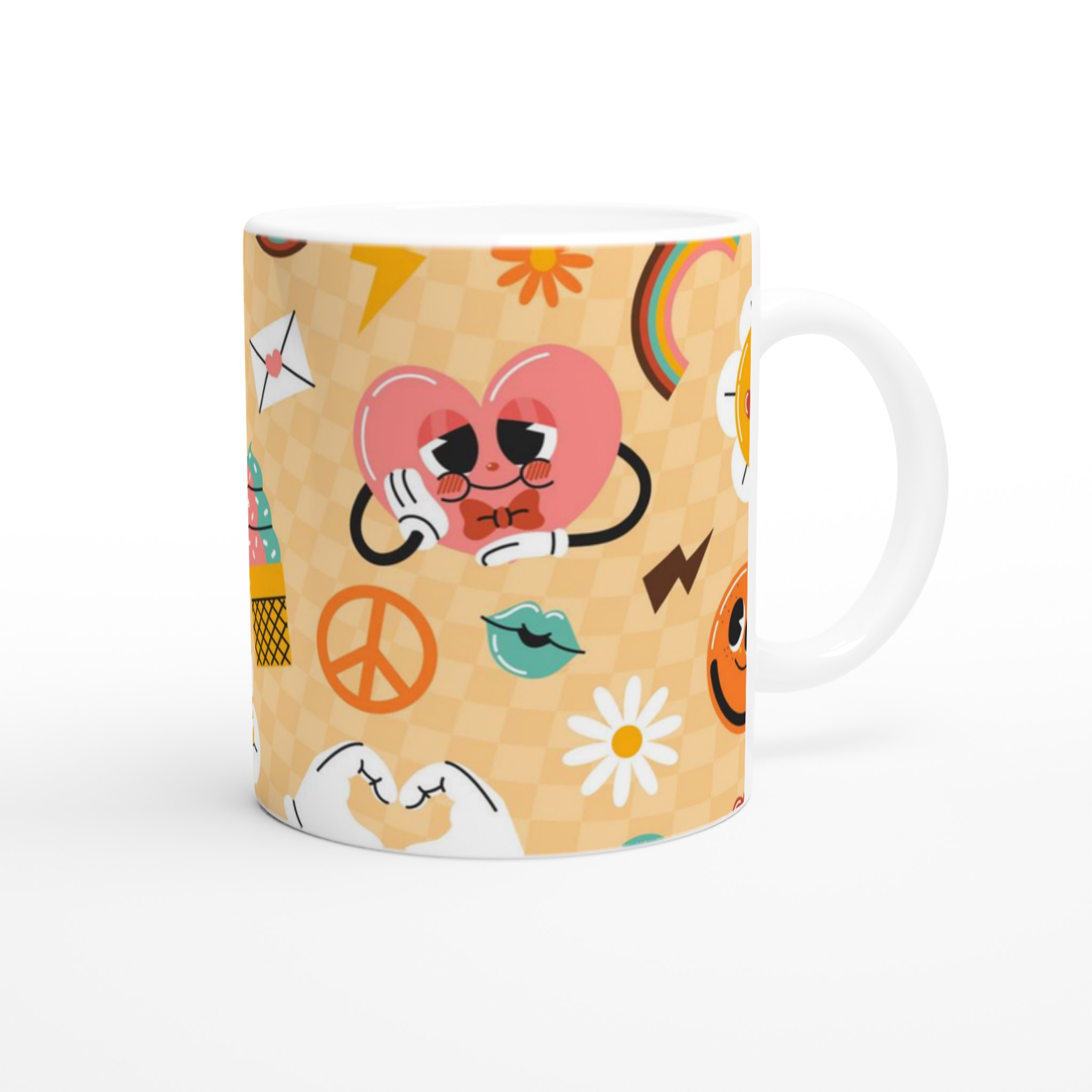 Retro Vibe Keramikmugg 11oz – Kärlek, Fred & Glada Ansikten i Ditt Val av Färg 9 d744477d-fc30-461d-a96a-4a4bd47c9f3d