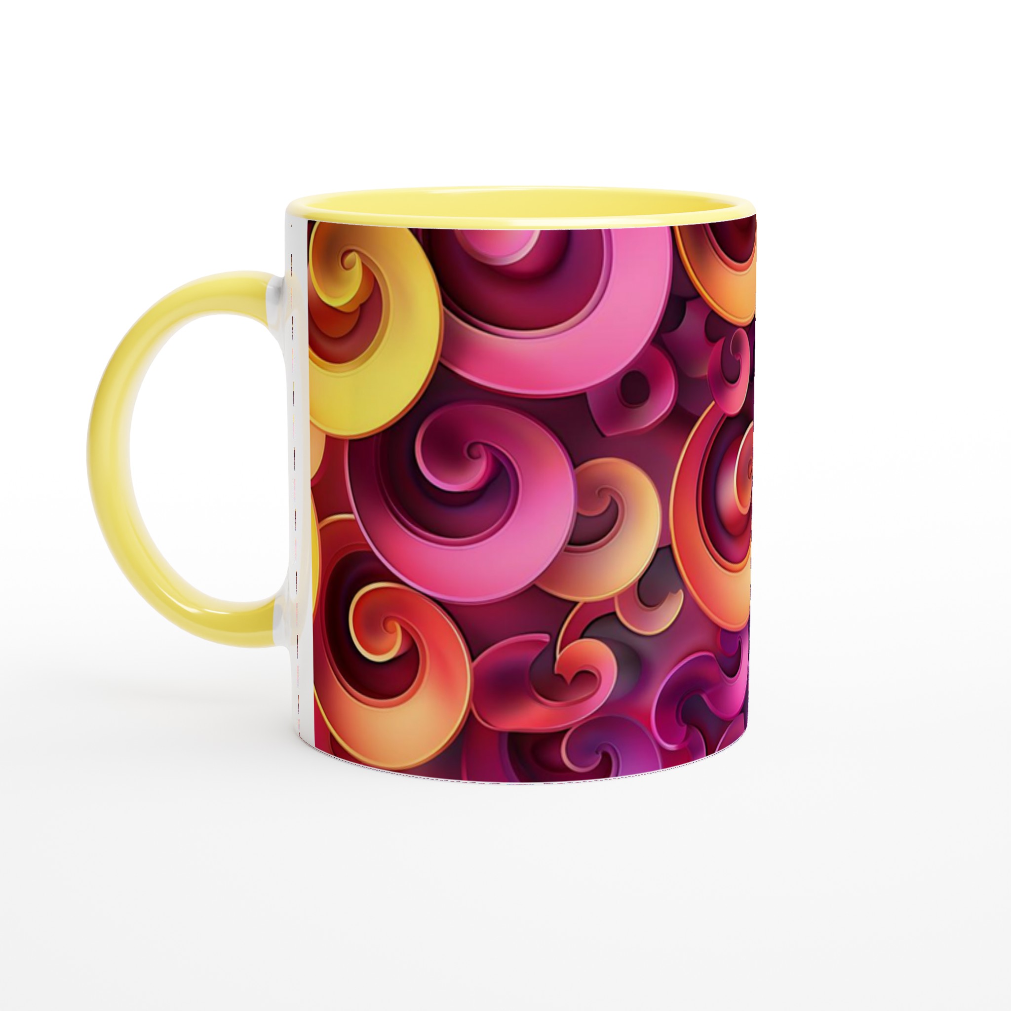 Abstrakt Virvel Mugg – Personlig 11oz Keramikmugg i ditt Val av Sju Livliga Färger 3 d745de71-5335-4c59-a163-66663a04f081