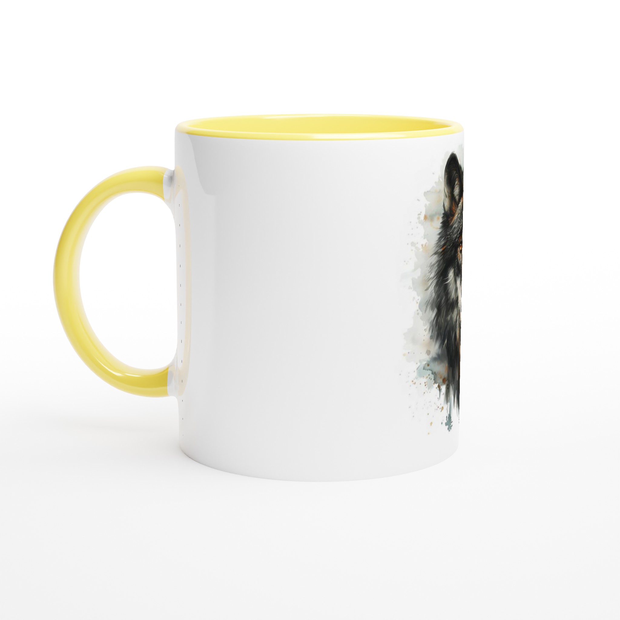 Mystisk Varg Akvarell Mugg – 11oz Keramikmugg med Färgad Insida, Perfekt för Vildmarksälskaren 7 d752ac4a-1d2f-494d-8003-a0d159884c24