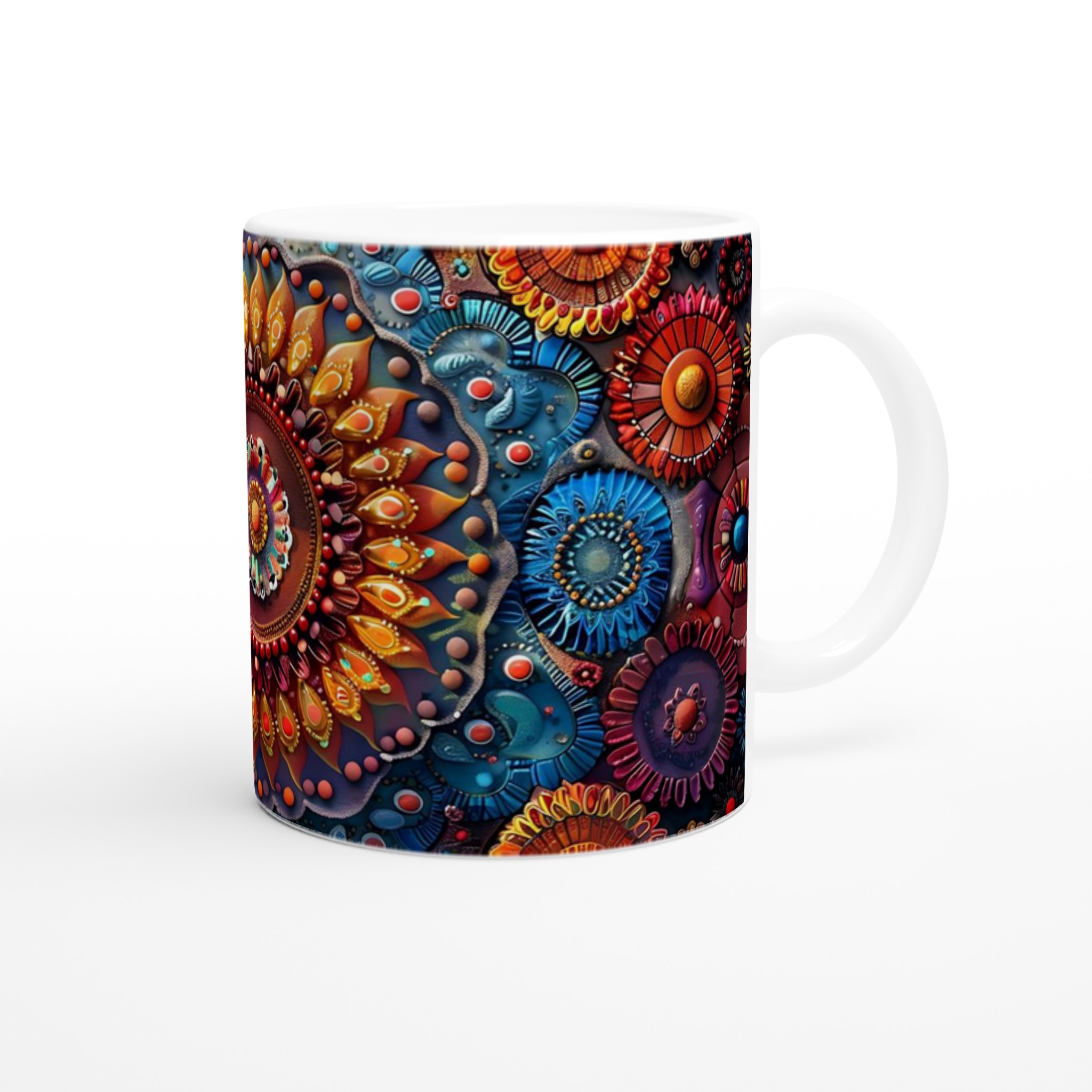 Mångfärgad Mandala Keramikmugg - 11oz Konstnärlig Kaffemugg i Ditt Val av Levande Färger 9 d7b36683-4d3d-4c54-8506-375eade9edb6