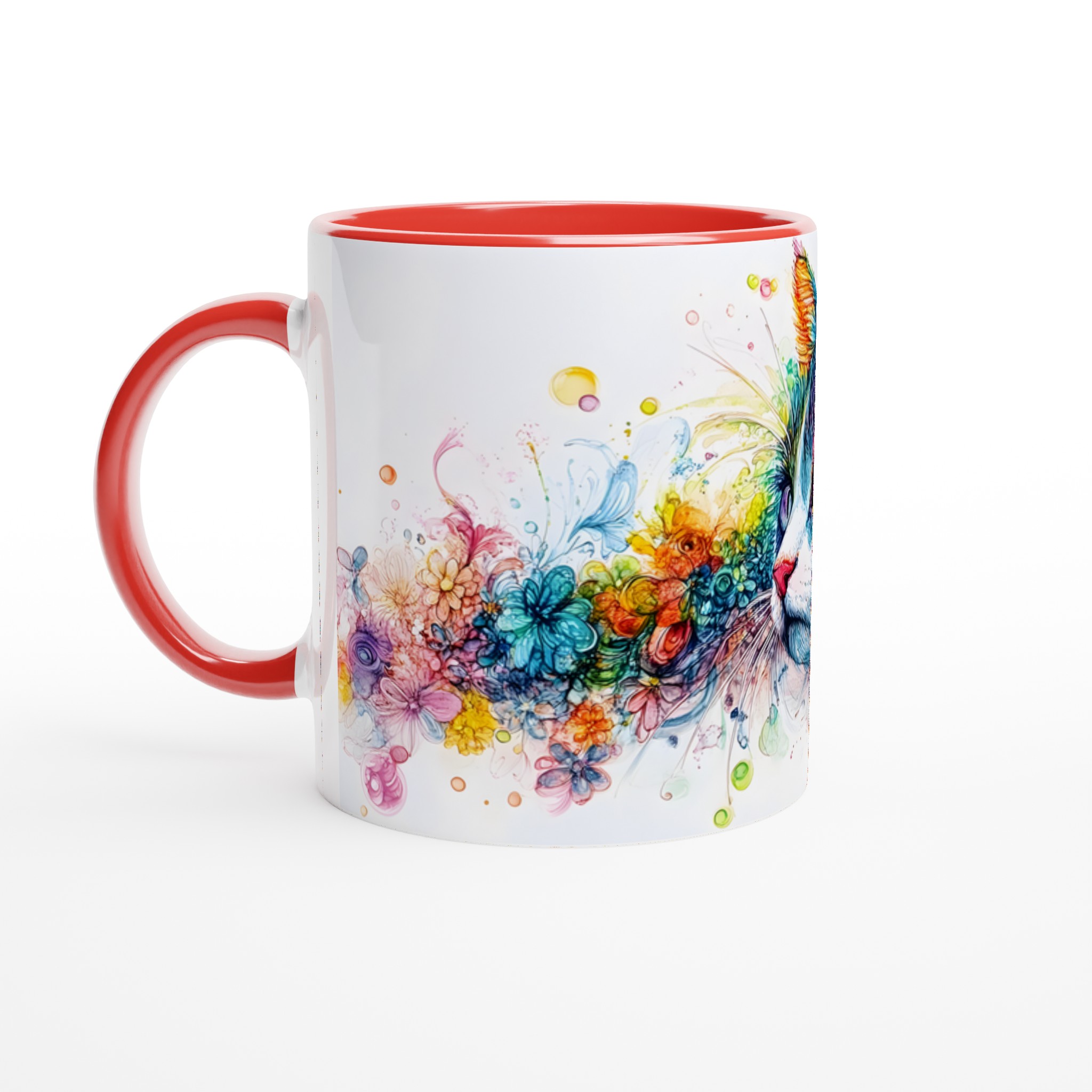 Färgsprakande Katt & Blommor Keramikmugg – Konstnärlig Design i Välj din Färg, 11oz 5 d7d08e7a-155a-466b-b5e7-1eb081af601b