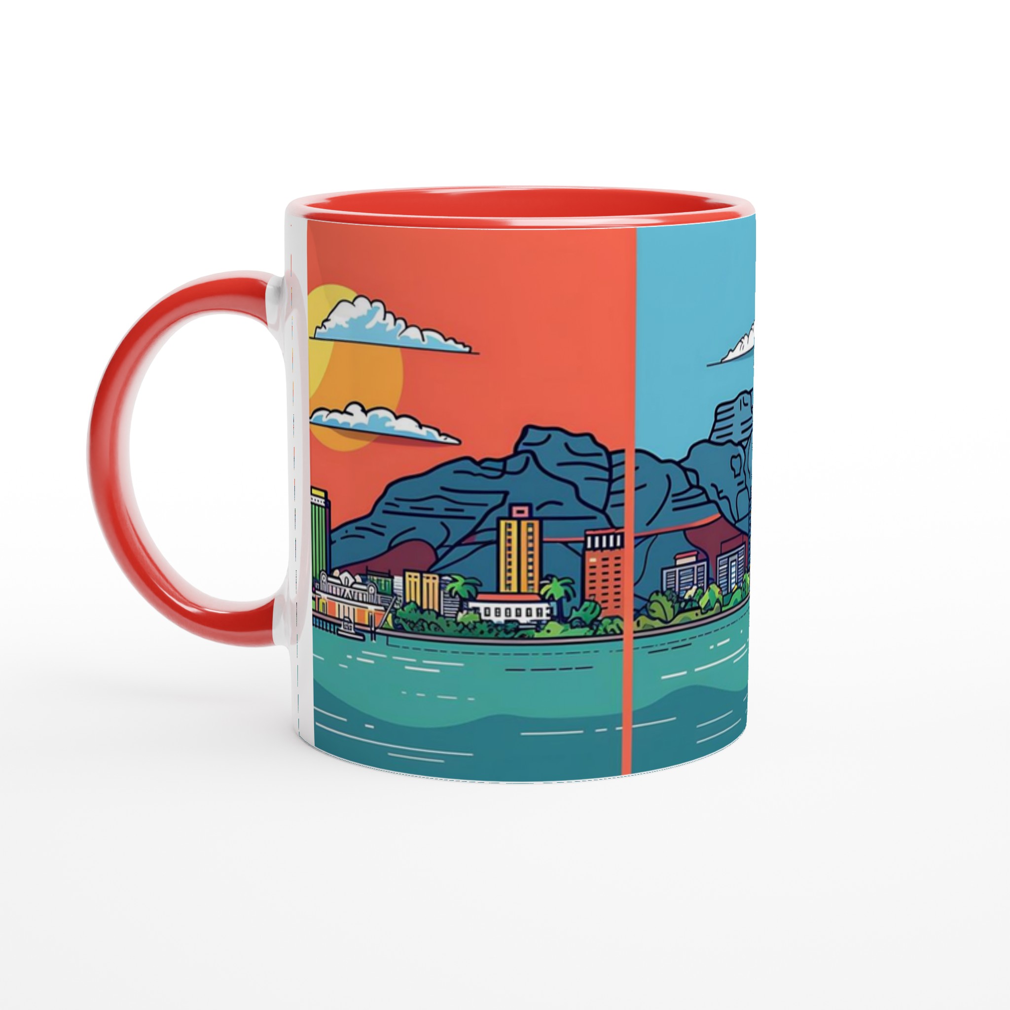 Cape Town Skyline Kaffemugg – Färgstark och Livfull Illustrerad Keramikmugg 5 d7e054dd-3012-40bf-a2f4-cbbe279258bb