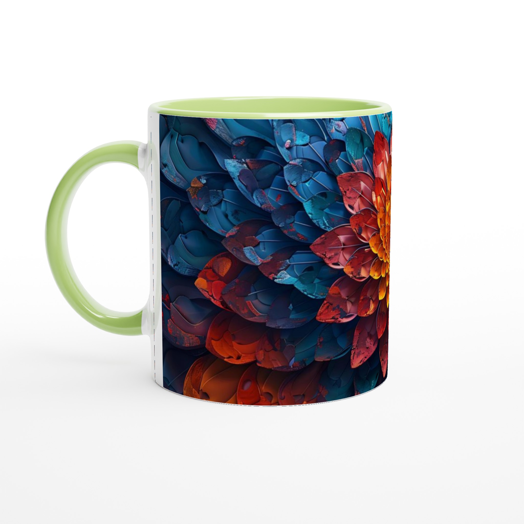 Abstrakt Blommig 11oz Keramisk Mugg – Konstnärlig Kaffekopp i Klara Färger 7 d7ebd07d-305e-4c9c-a55c-d214e4a1a2ed