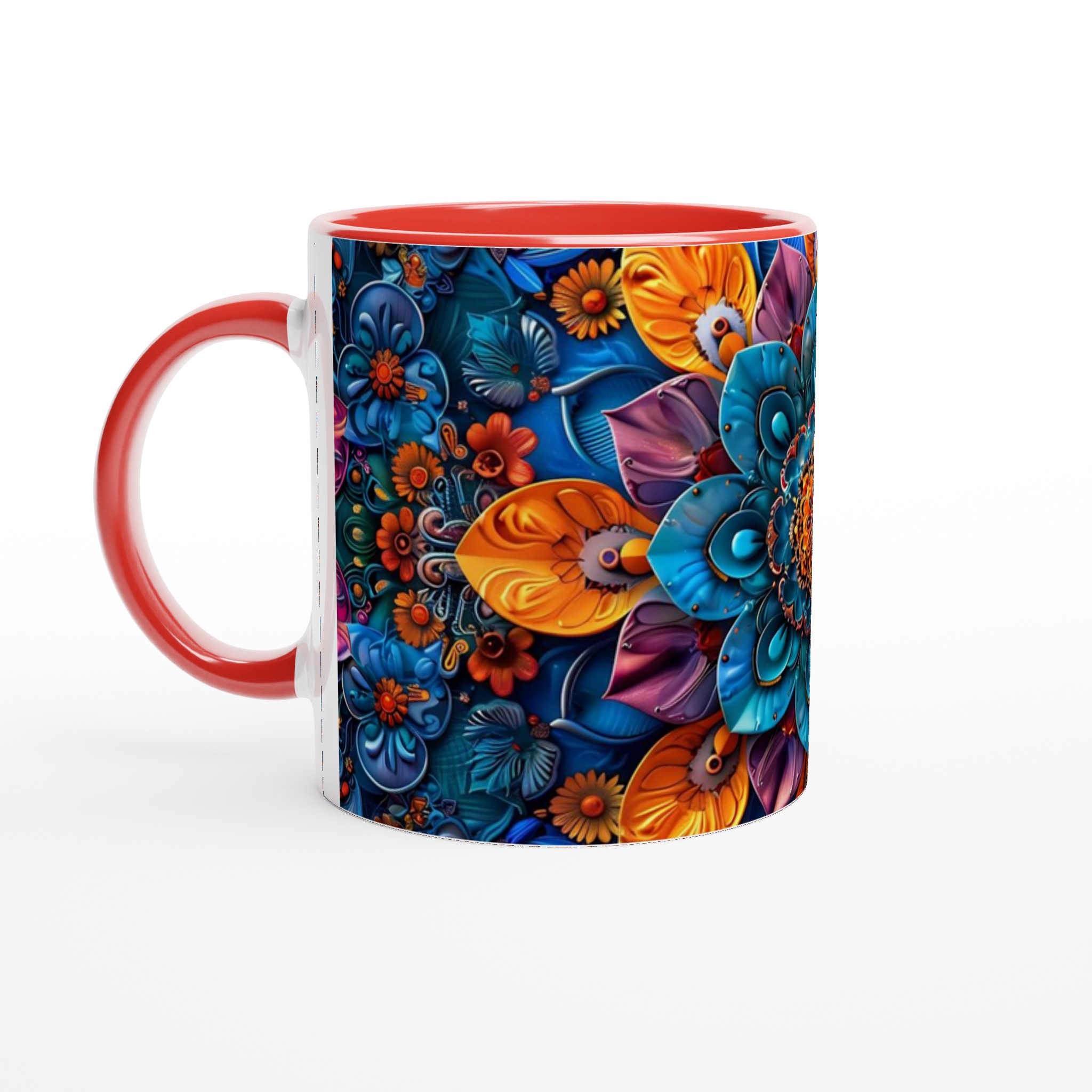 Mångfärgad Floral Mandala 11oz Keramikmugg - Lyxig Design för Din Favoritdryck 5 d7fbe695-8339-4f64-9064-af5e1856b5f1