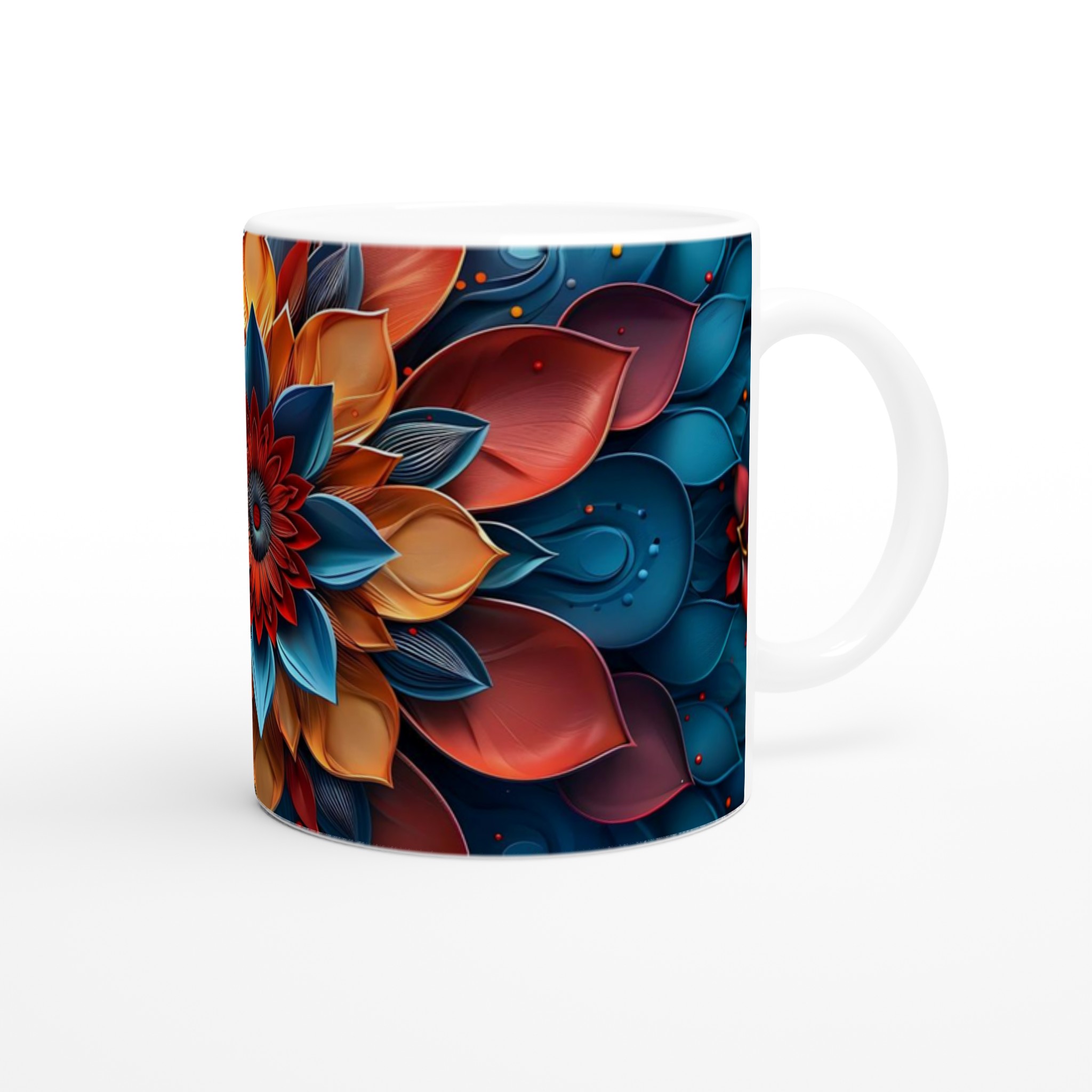 Abstrakt Mandala Blomstermugg – 11oz Premium Keramikmugg i Klara Färger 9 d7fcc2d1-52ce-4963-a29c-efb5aafc47da