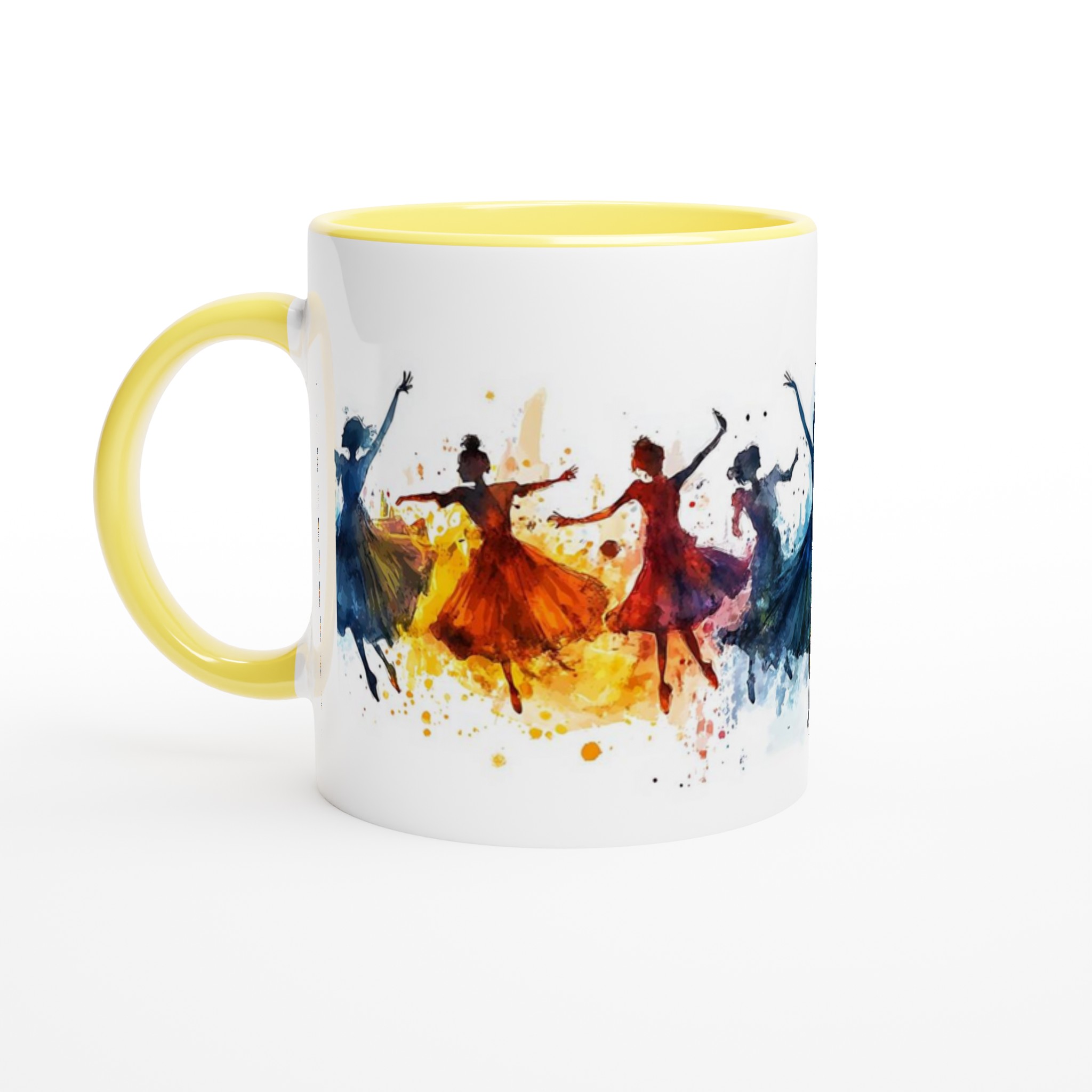 Dansande Ballerinas – Färgstark Akvarellmugg – 11oz Keramisk Kaffemugg i Valfri Färg 3 d80bd67a-1330-48e2-93aa-61d1ca932a84