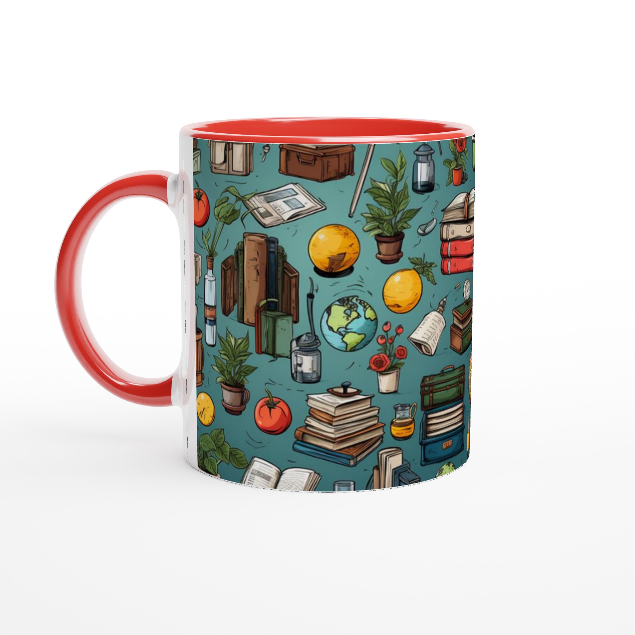 Vit 11oz keramisk mugg med vintage skolmotiv – välj mellan sju levande färger 5 d84748ce-ab31-4c86-94e3-2f64955a1122