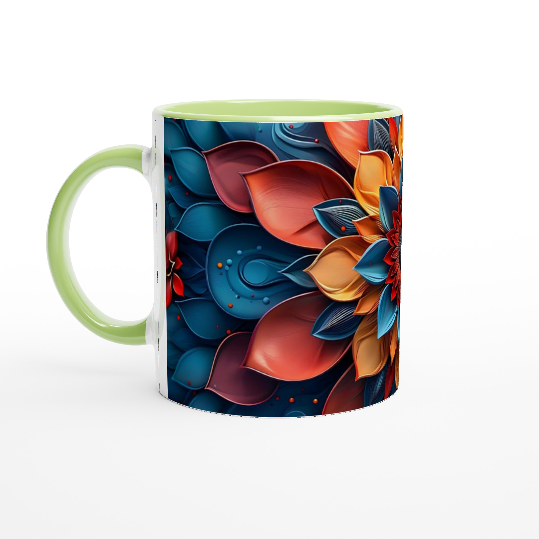 Abstrakt Mandala Blomstermugg – 11oz Premium Keramikmugg i Klara Färger 7 d84a6b7e-32da-4646-b268-af695b8f85a6