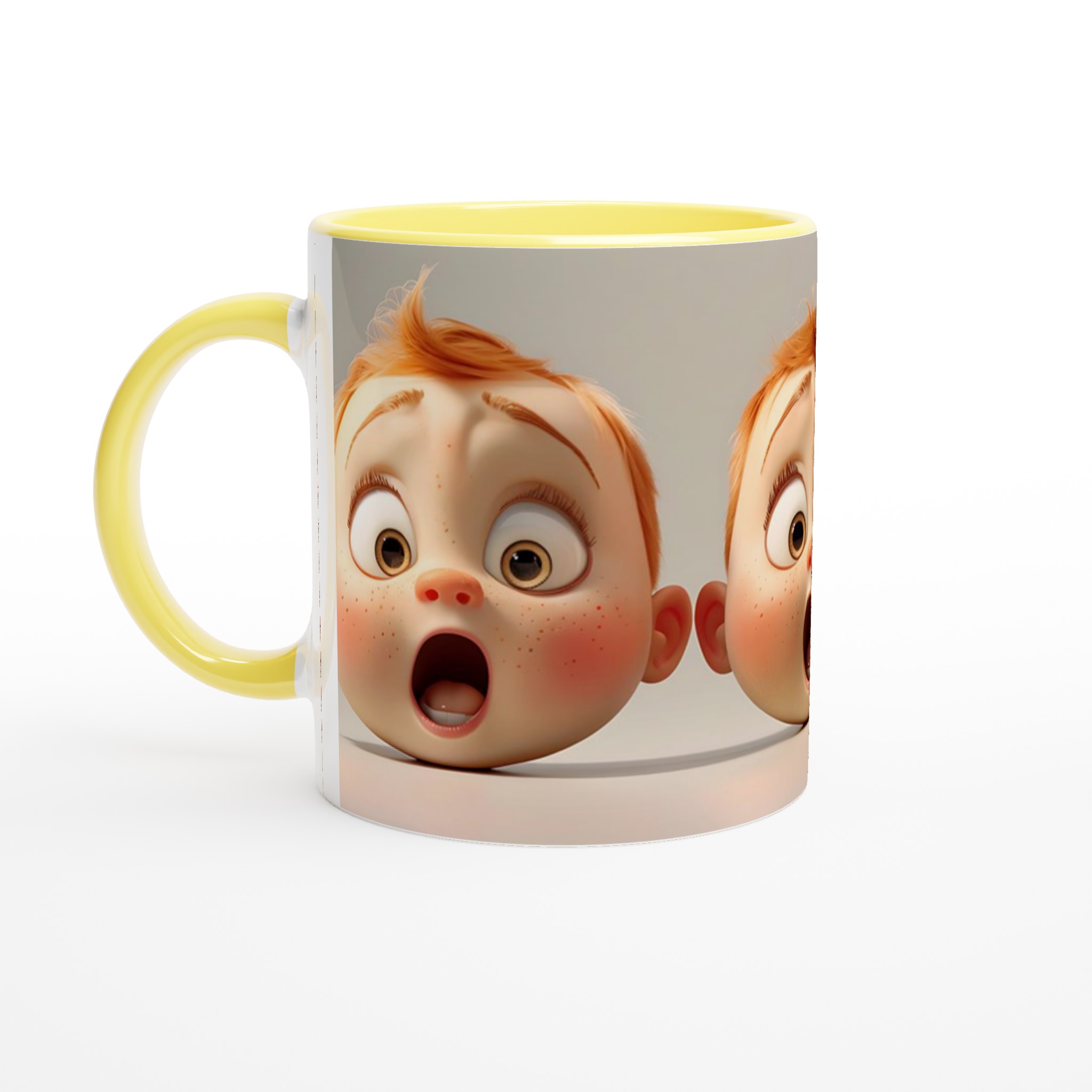 Förvånade Ansikten: Charmig 11oz Keramisk Mugg för Ditt Kaffe, Tillgänglig i Flera Färger! 3 d8c52fd1-1df3-4678-ac0b-8d27e325f21d